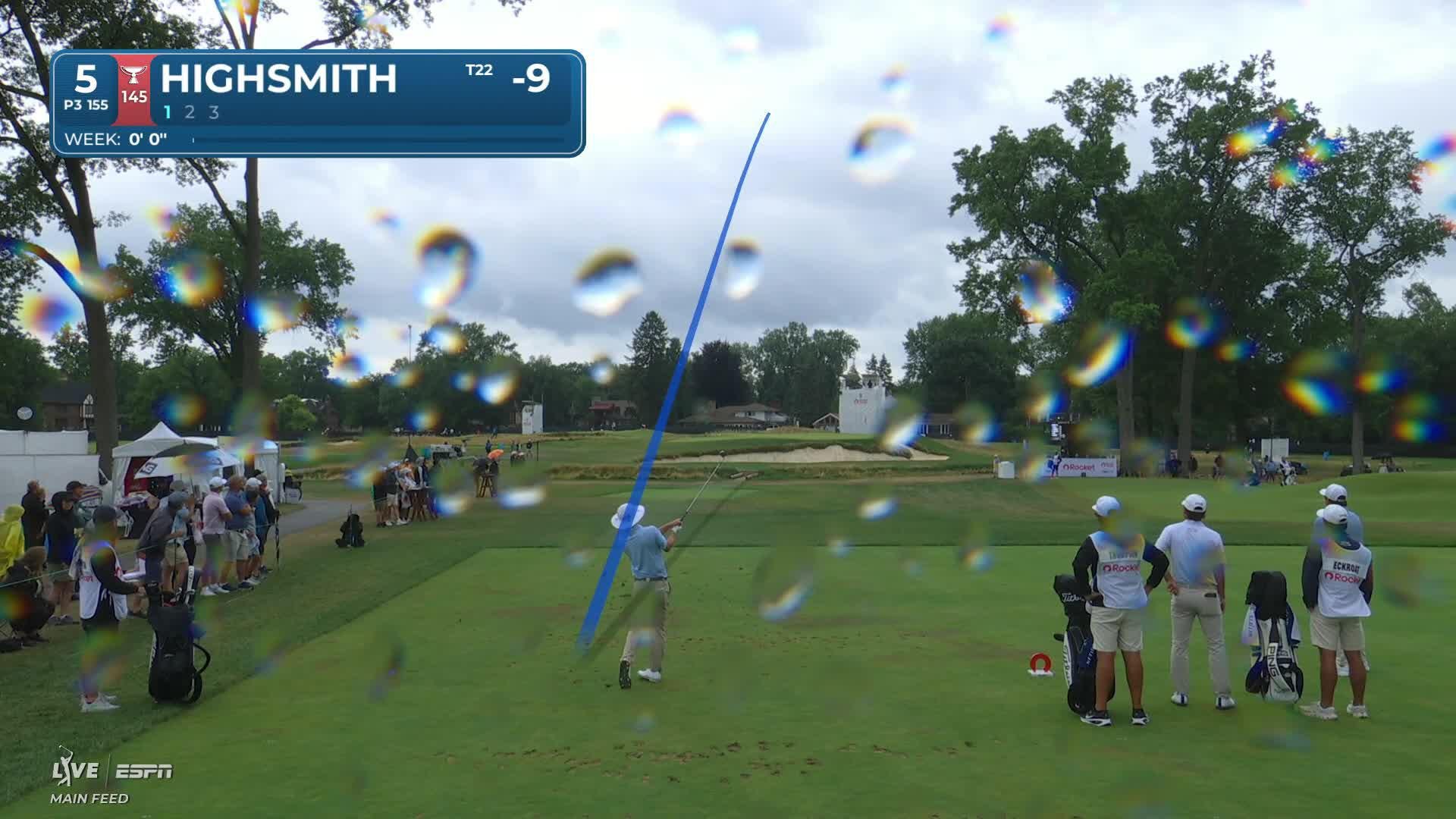 Joe Highsmith hits tee shot to 2 feet, sets up birdie on No. 5 at Rocket Classic