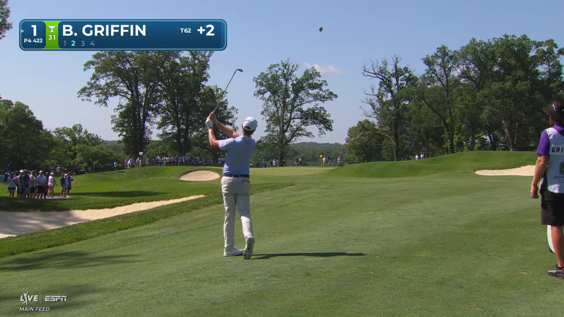Ben Griffin gets up-and-down from 127 yards for birdie on No. 1 at John Deere