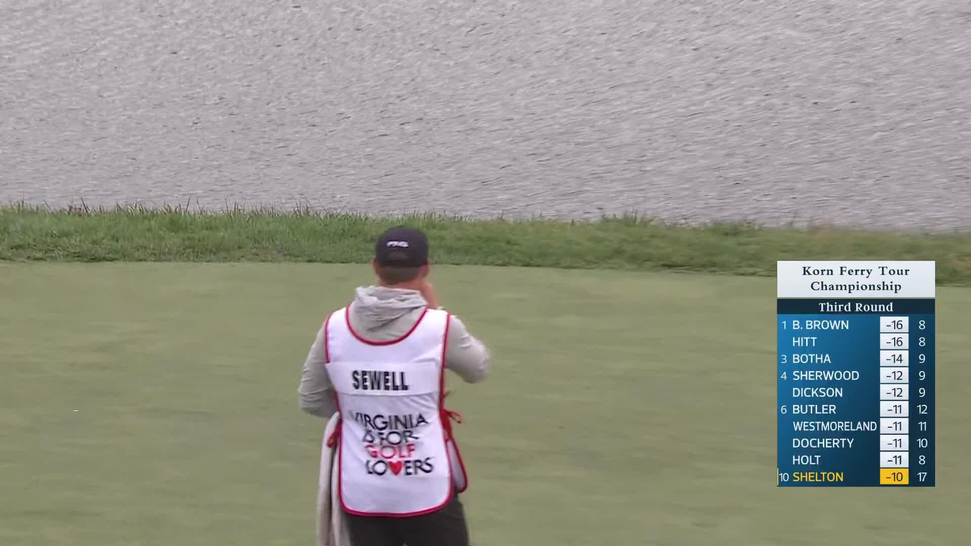 Robby Shelton makes birdie putt on No. 18 at Korn Ferry Tour Champ