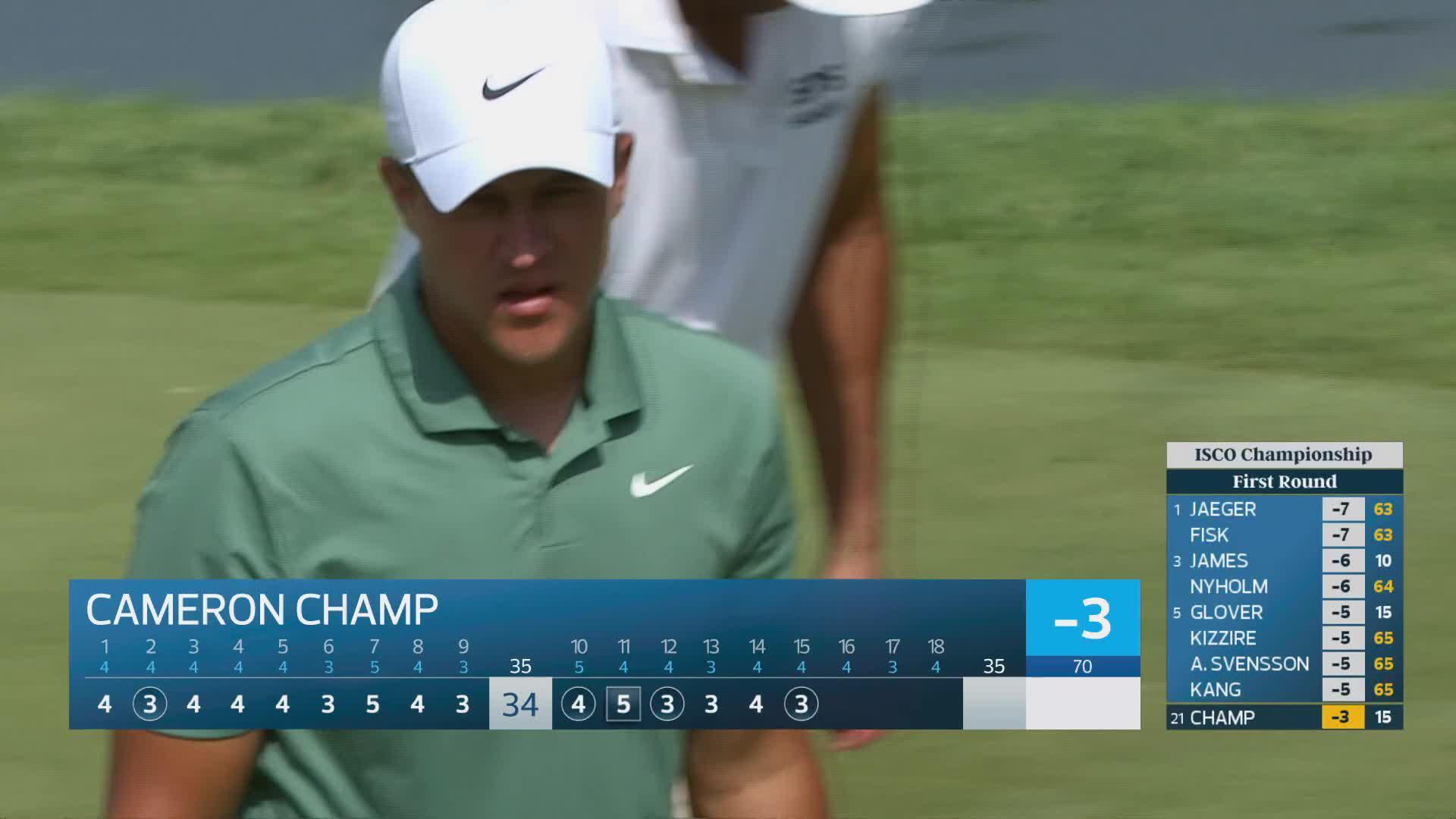 Cameron Champ sinks 12-foot birdie putt on No. 15 at ISCO Championship