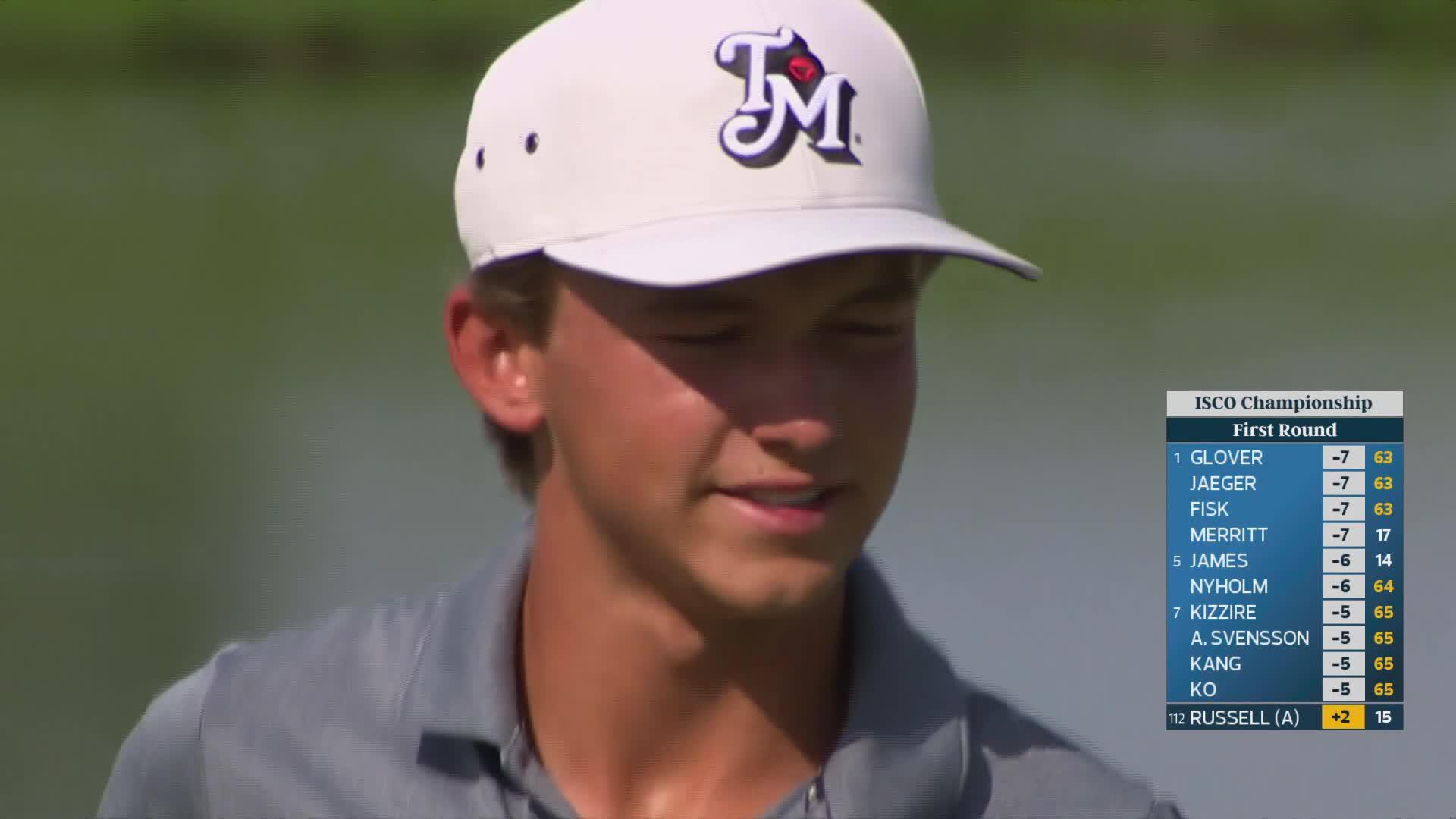 Miles Russell drains 7-foot putt for birdie on No. 15 at ISCO Championship