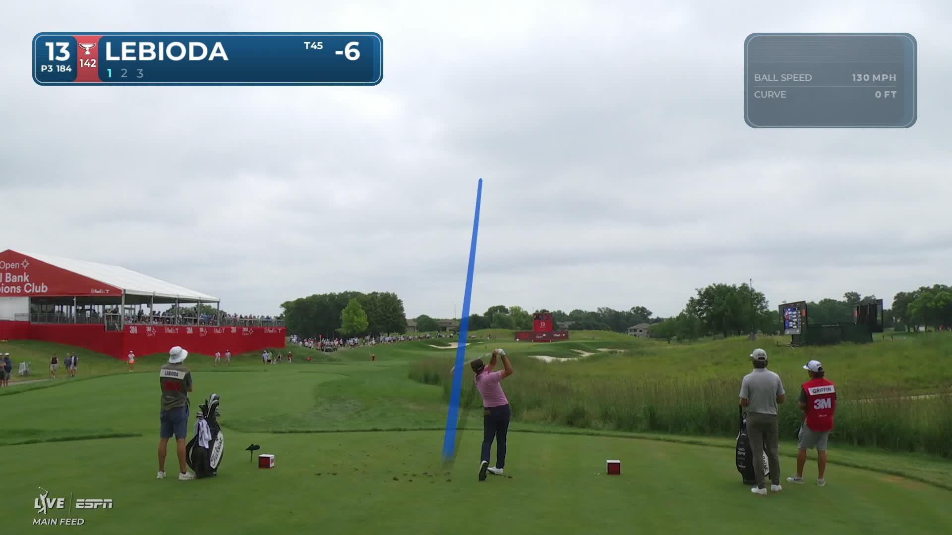 Hank Lebioda hits tee shot to 4 feet, sets up birdie on No. 13 at 3M Open