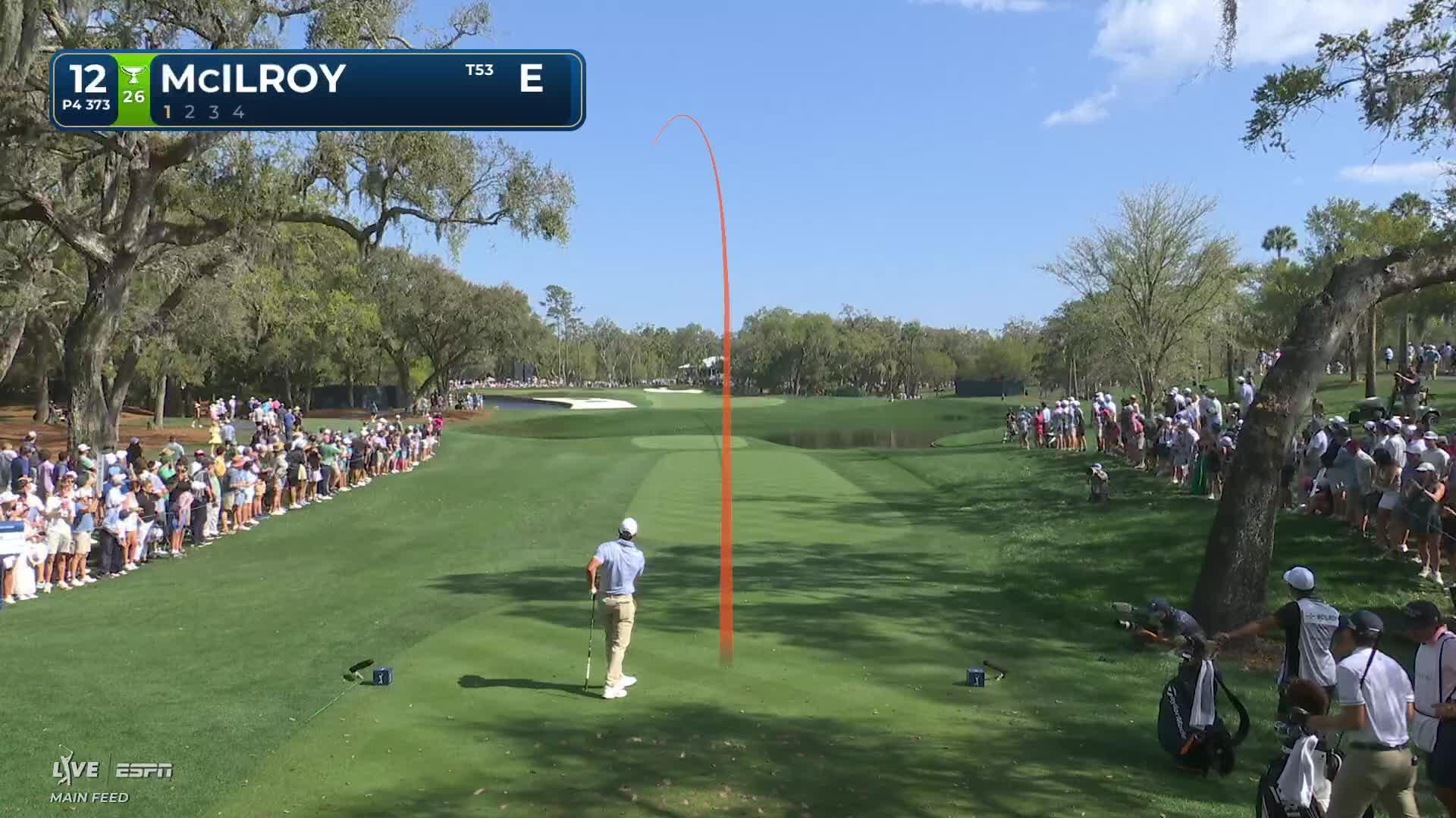 Rory McIlroy hits 367-yard drive to 10 feet, sets up birdie on No. 12 at THE PLAYERS