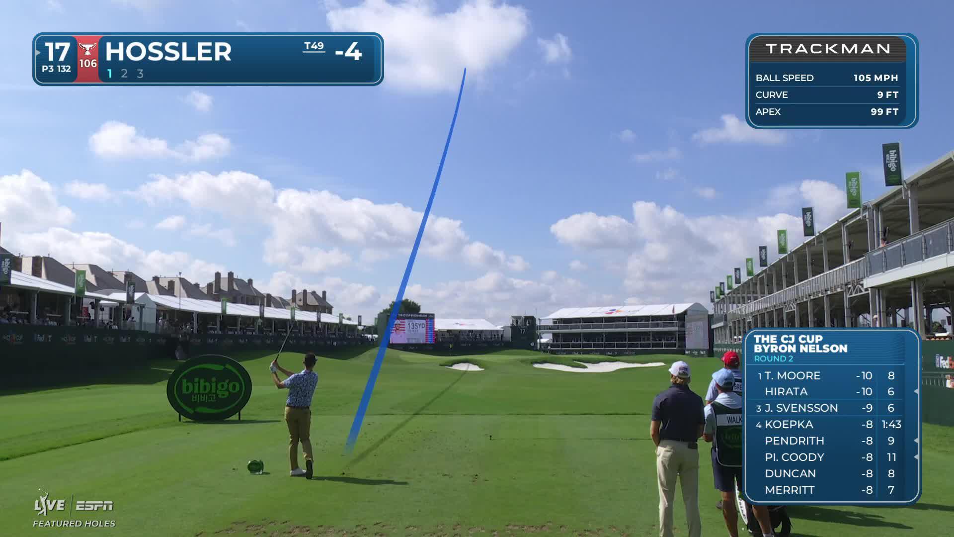 Beau Hossler hits tee shot to 6 feet, sets up birdie on No. 17 at THE CJ CUP