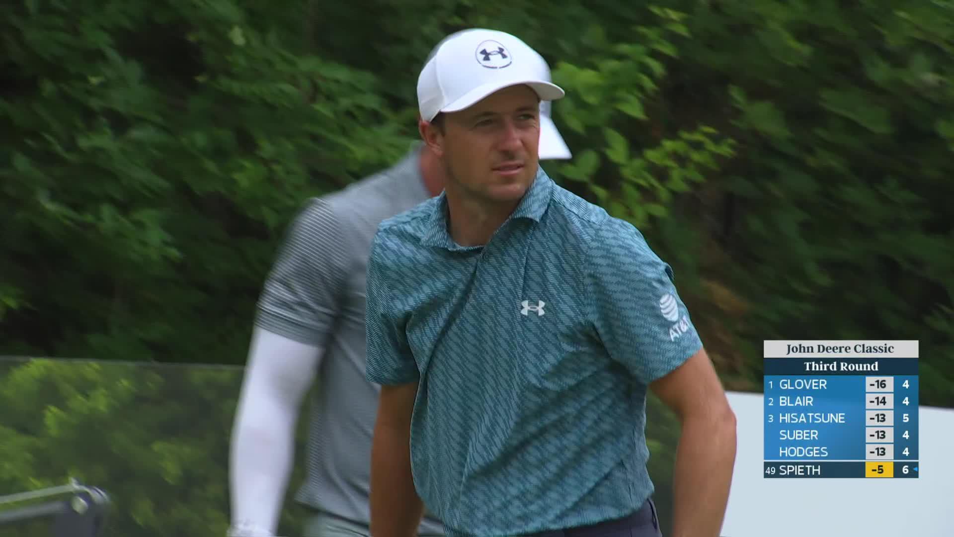 Jordan Spieth hits tee shot to 4 feet, sets up birdie on No. 16 at John Deere