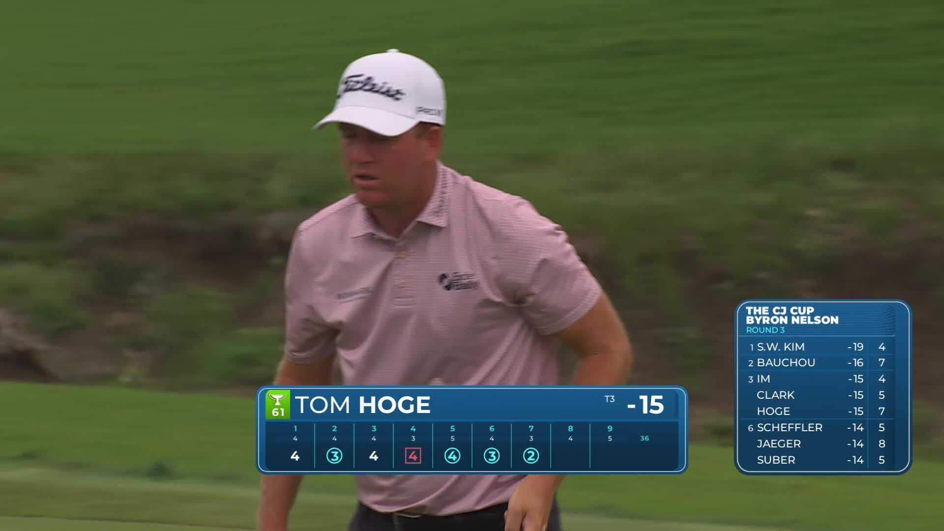 Tom Hoge sinks 8-foot birdie putt on No. 7 at THE CJ CUP