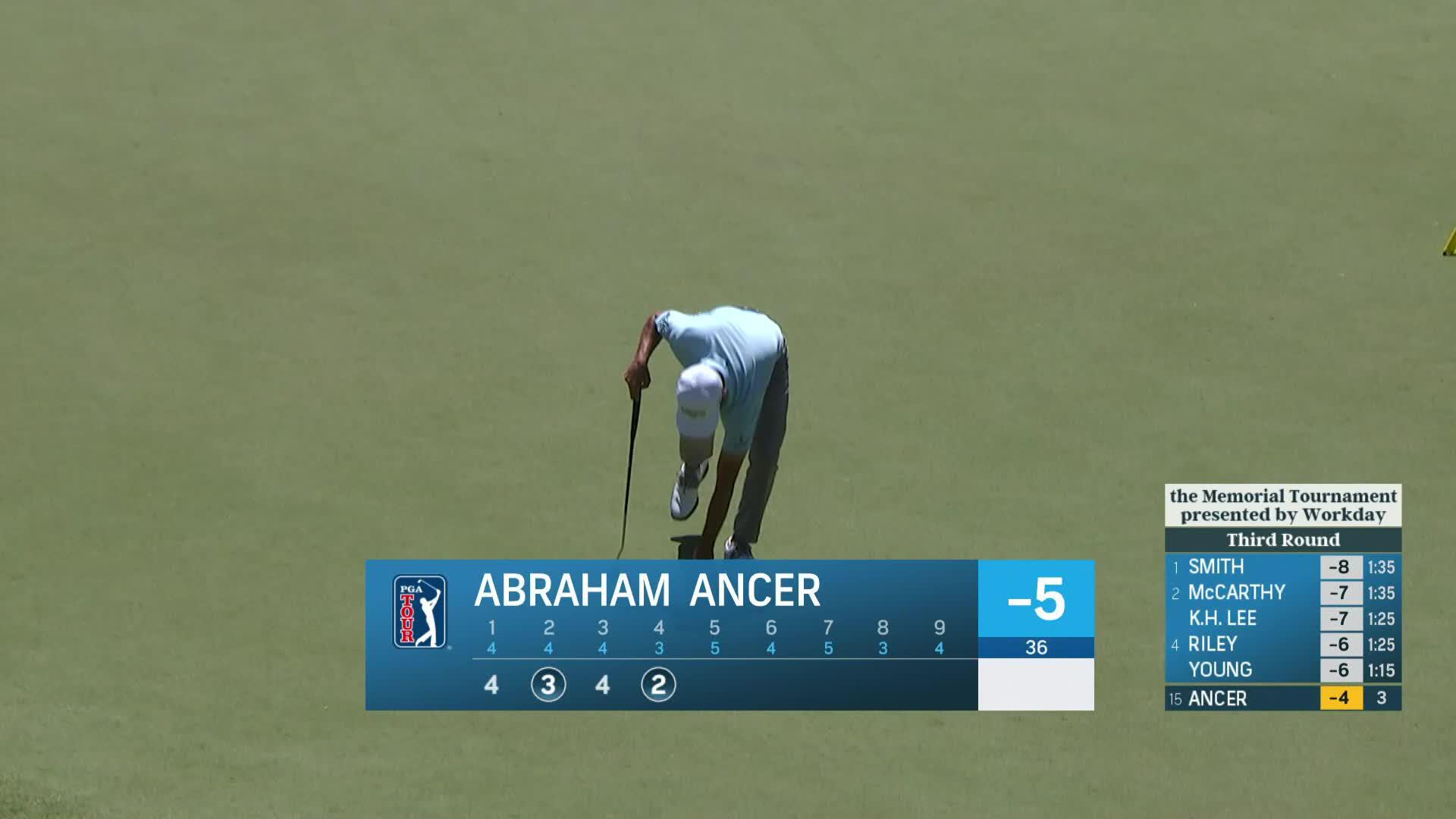 Abraham Ancer makes birdie on No. 4 at the Memorial