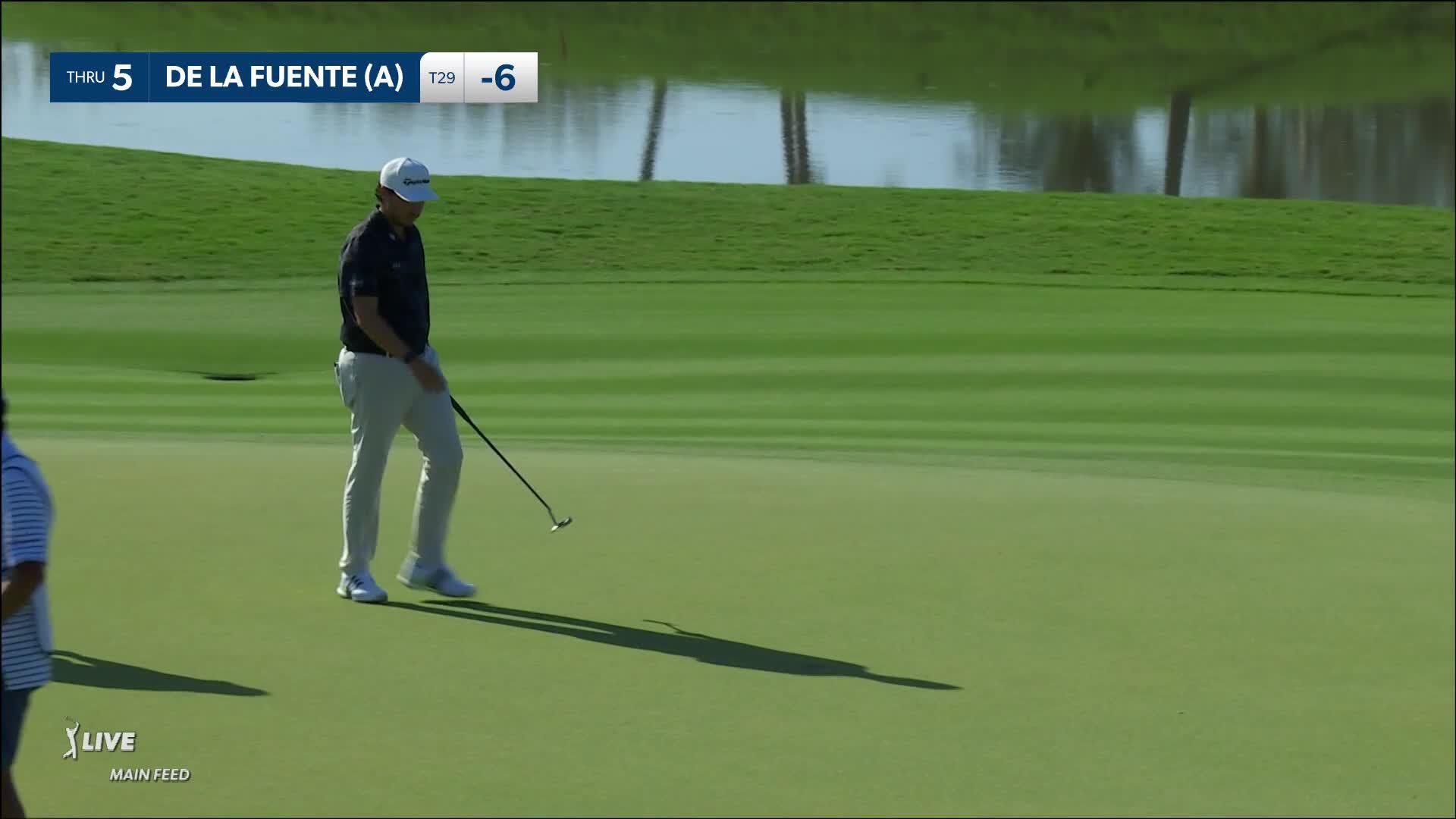 Santiago De la Fuente drains 17-footer for birdie at Mexico Open