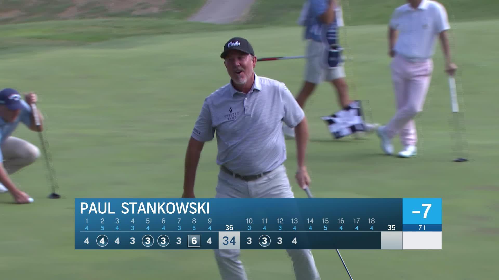 Paul Stankowski makes par putt on No. 13 at Stifel Charity Classic