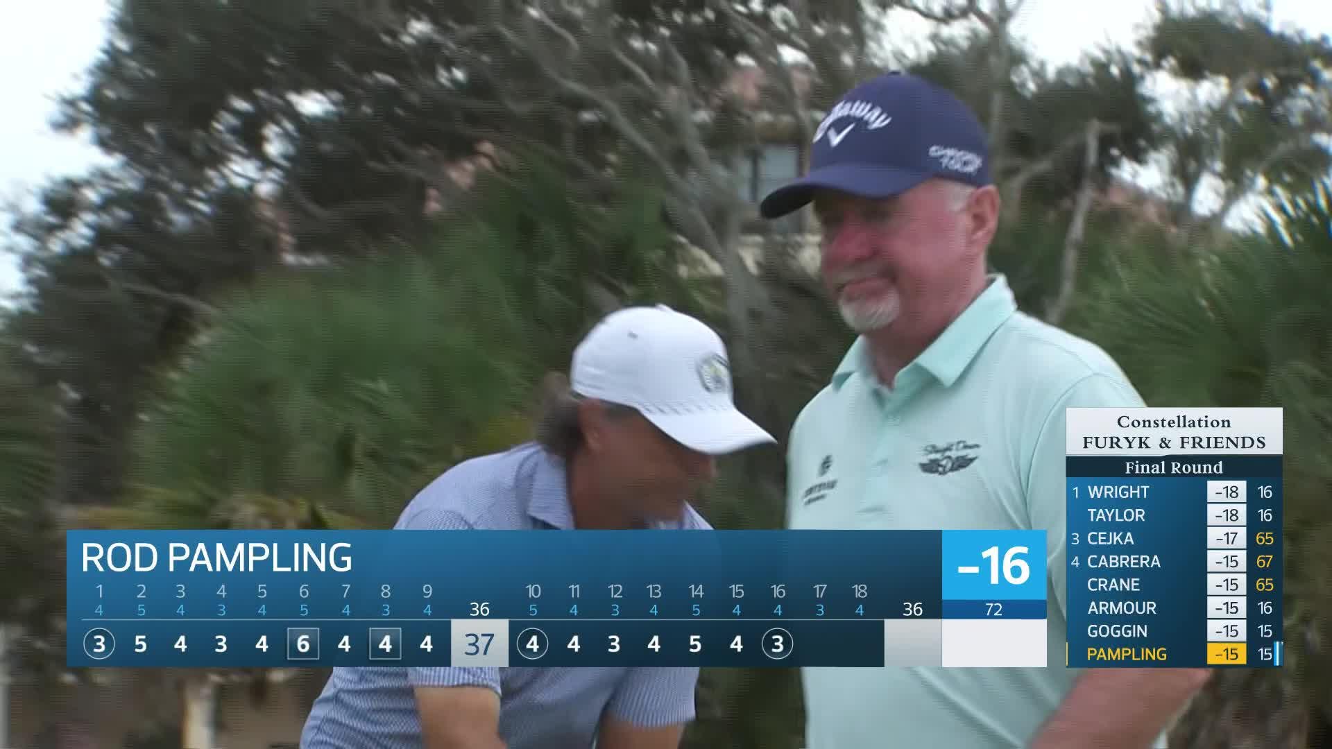 Rod Pampling makes birdie on No. 16 at Constellation FURYK & FRIENDS