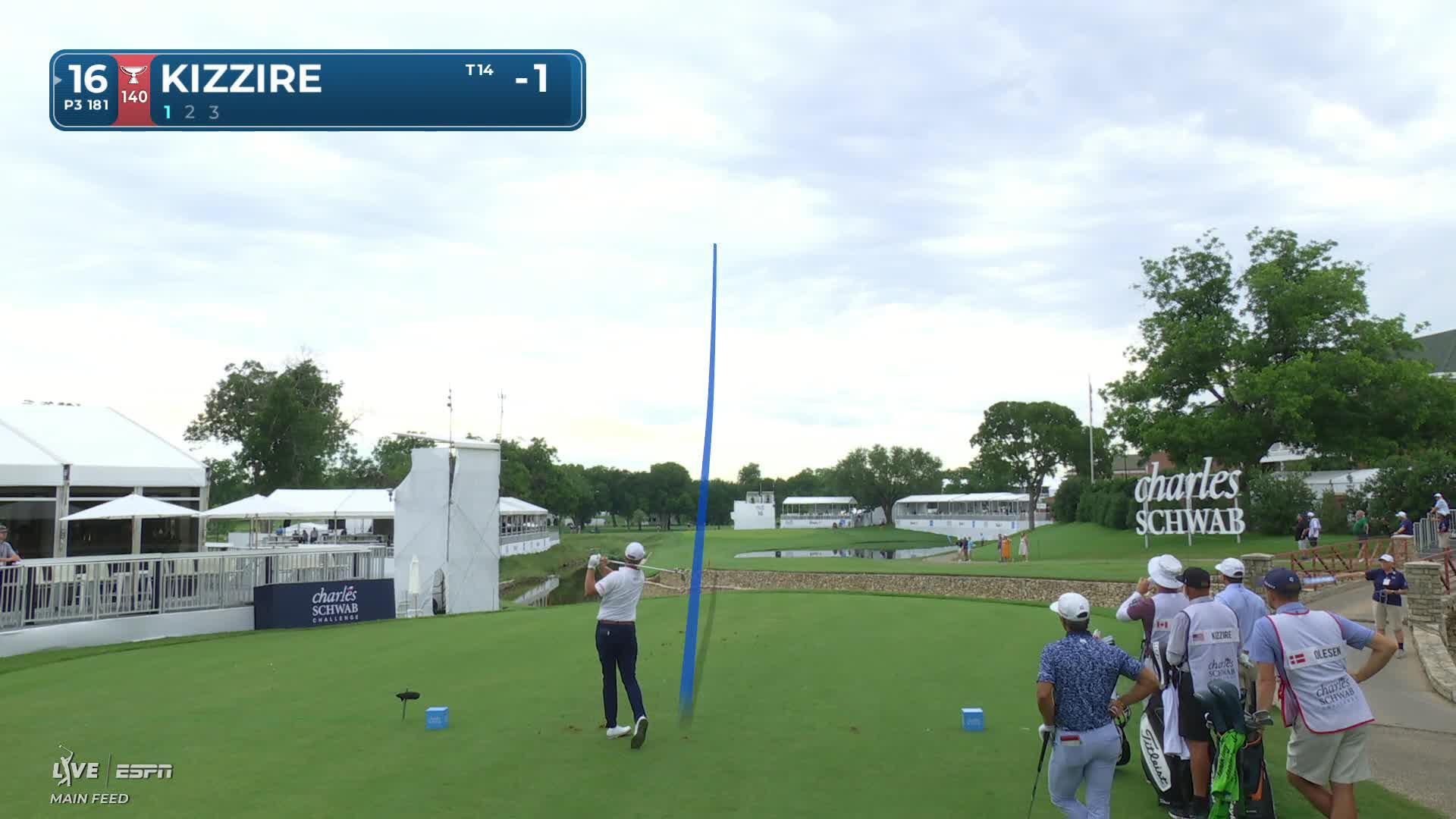 Patton Kizzire hits tee shot to 6 feet, sets up birdie on No. 16 at Charles Schwab