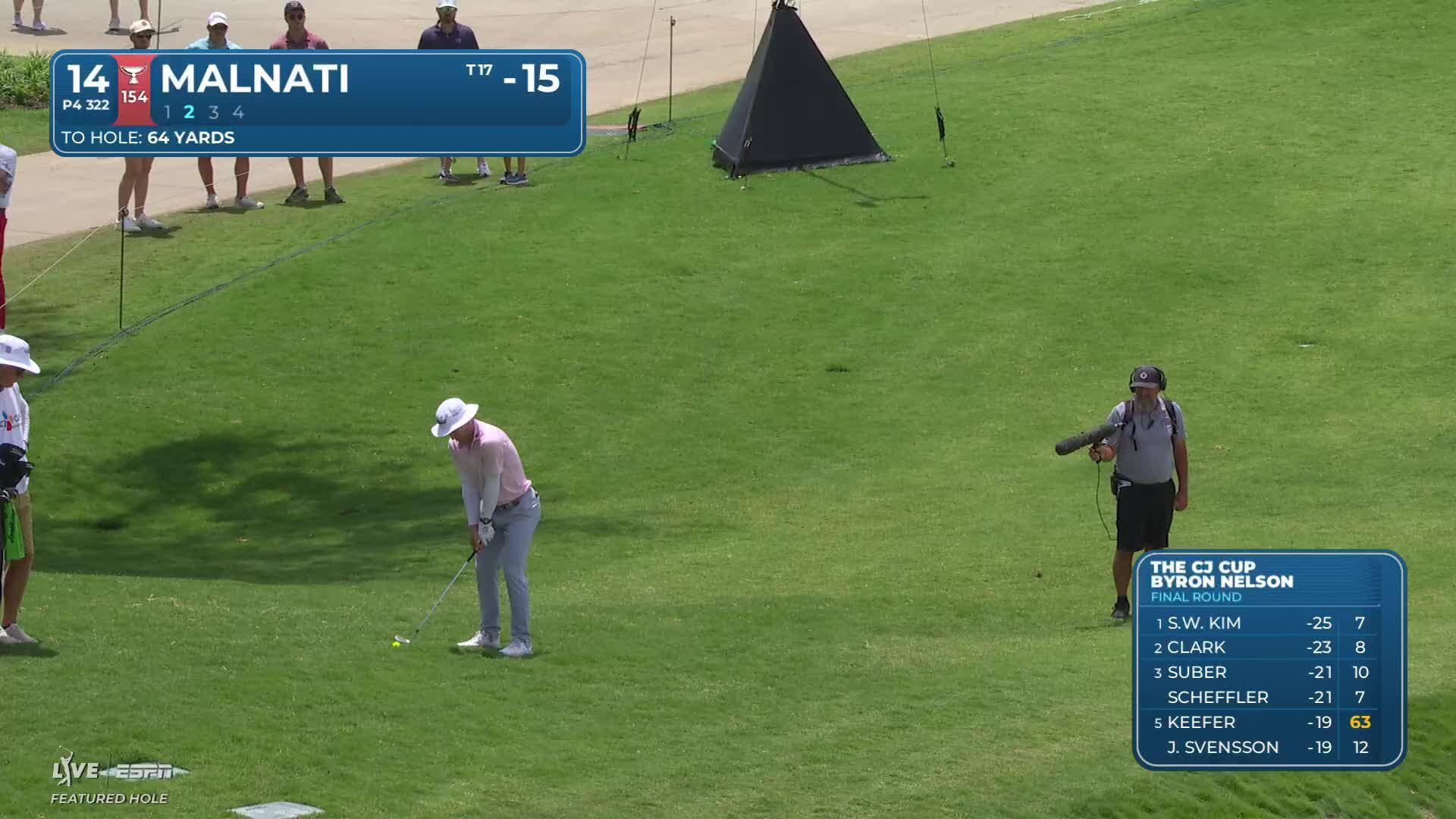Peter Malnati's 67-yard approach sets up birdie on No. 14 at THE CJ CUP