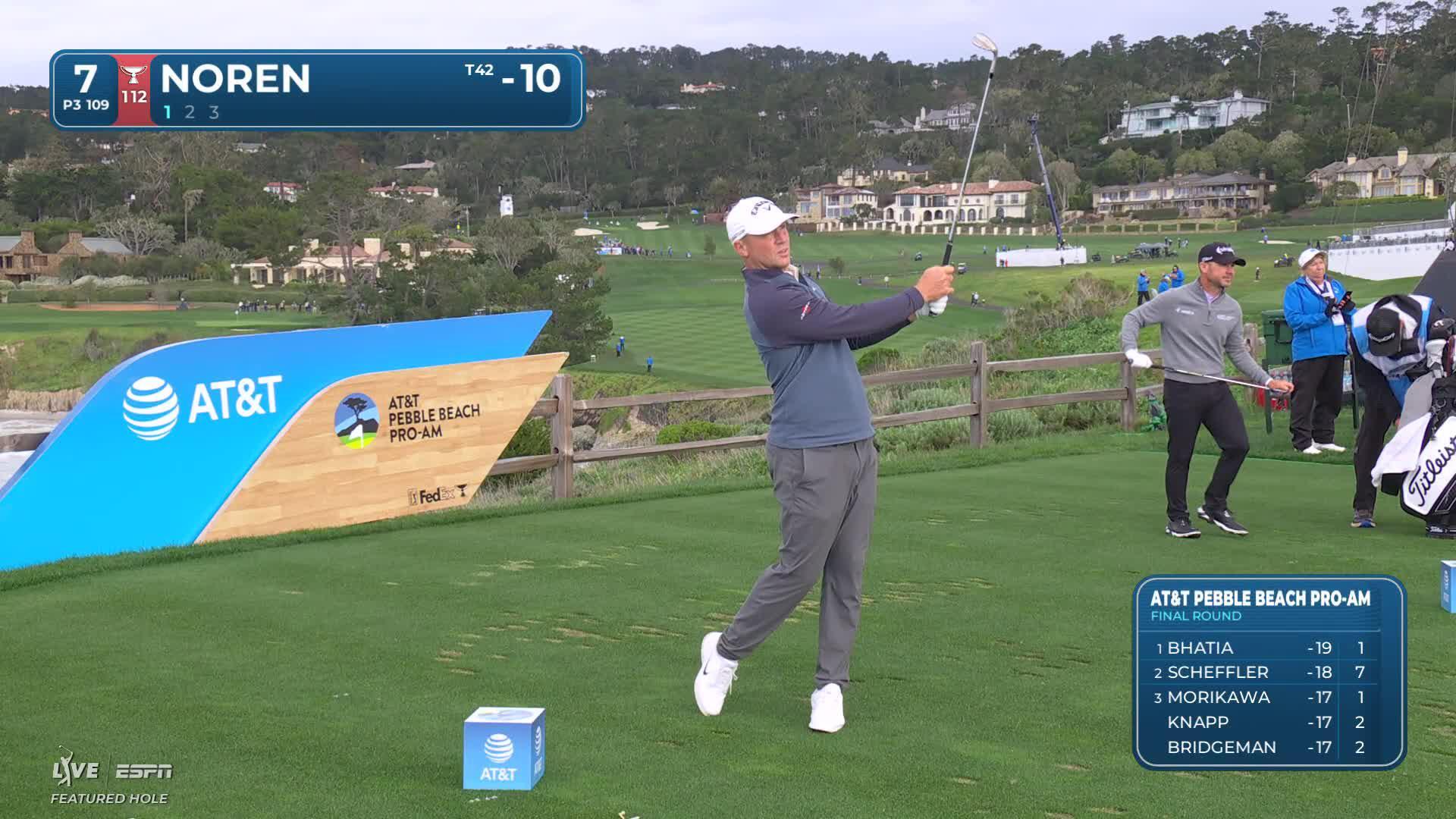 Alex Noren hits 107-yard tee shot to 6 feet, sets up birdie on No. 7