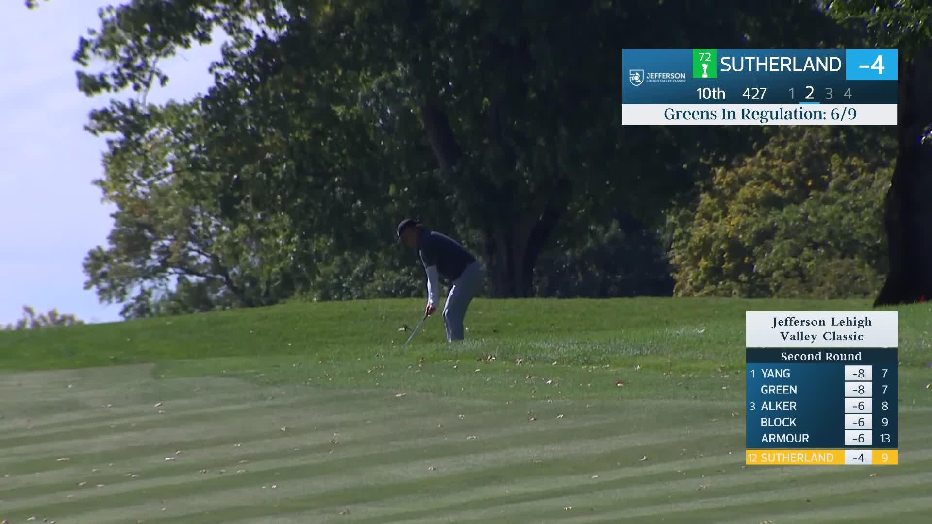 Kevin Sutherland makes birdie on No. 10 at Jefferson Lehigh Valley Classic