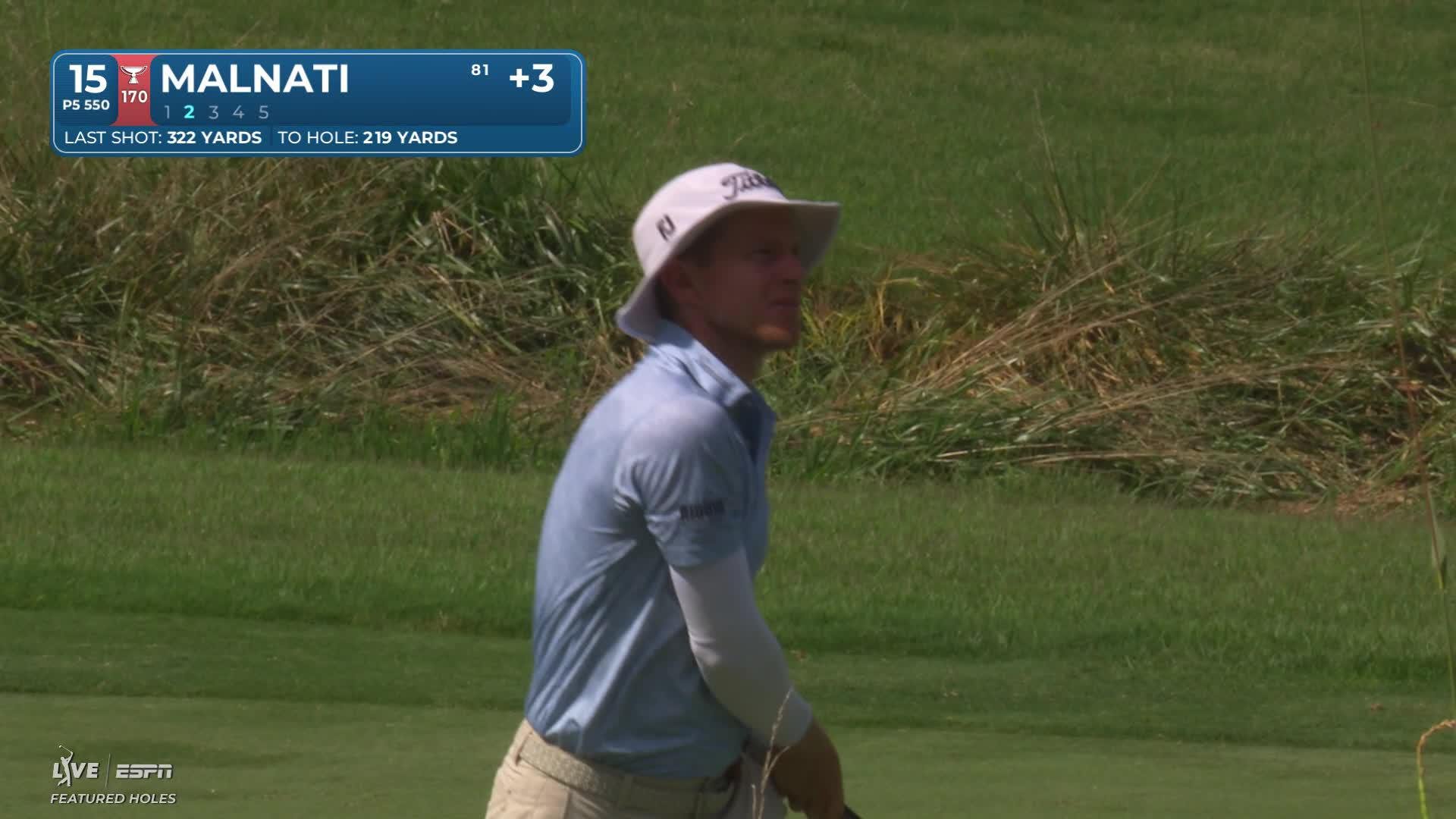 Peter Malnati sinks 4-foot putt for birdie on No. 15 at Wyndham