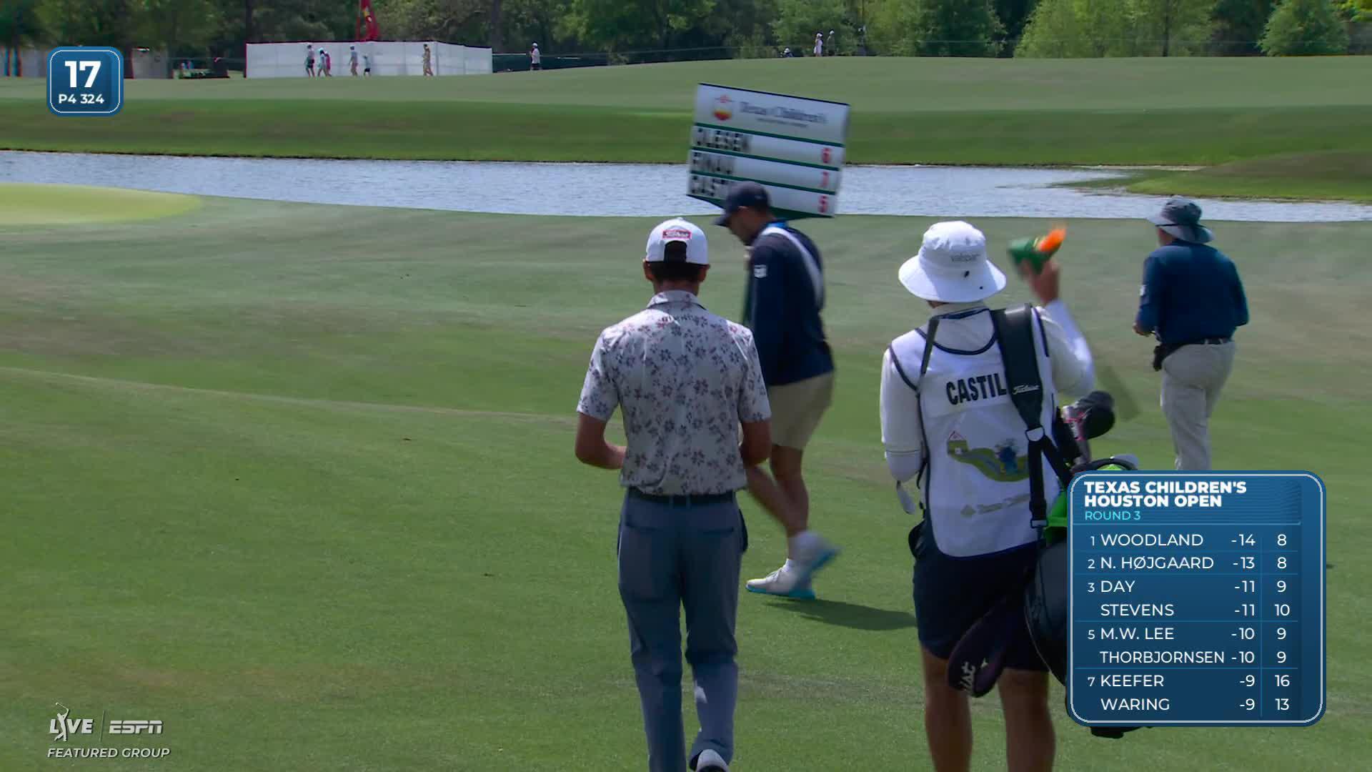 Ricky Castillo buries 23-foot birdie putt on No. 17 at Texas Children's