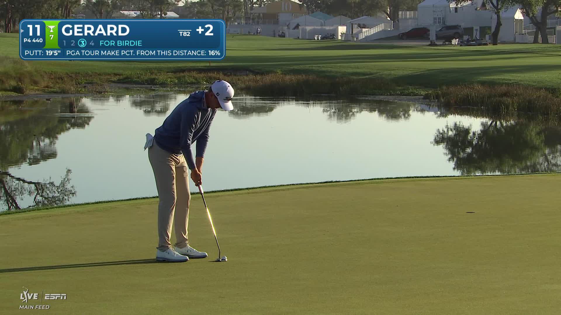 Ryan Gerard hits 151-yard approach to 19 feet, sets up birdie on No. 11 at Cognizant Classic