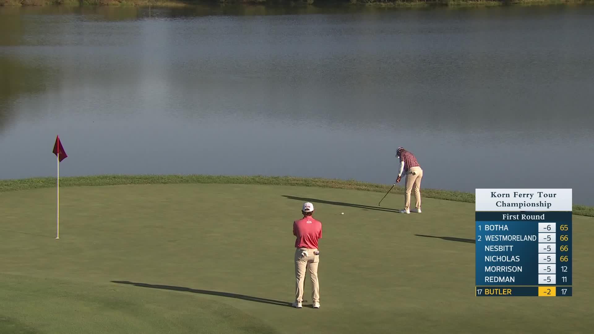 John Marshall Butler makes birdie putt on No. 18 at Korn Ferry Tour Champ
