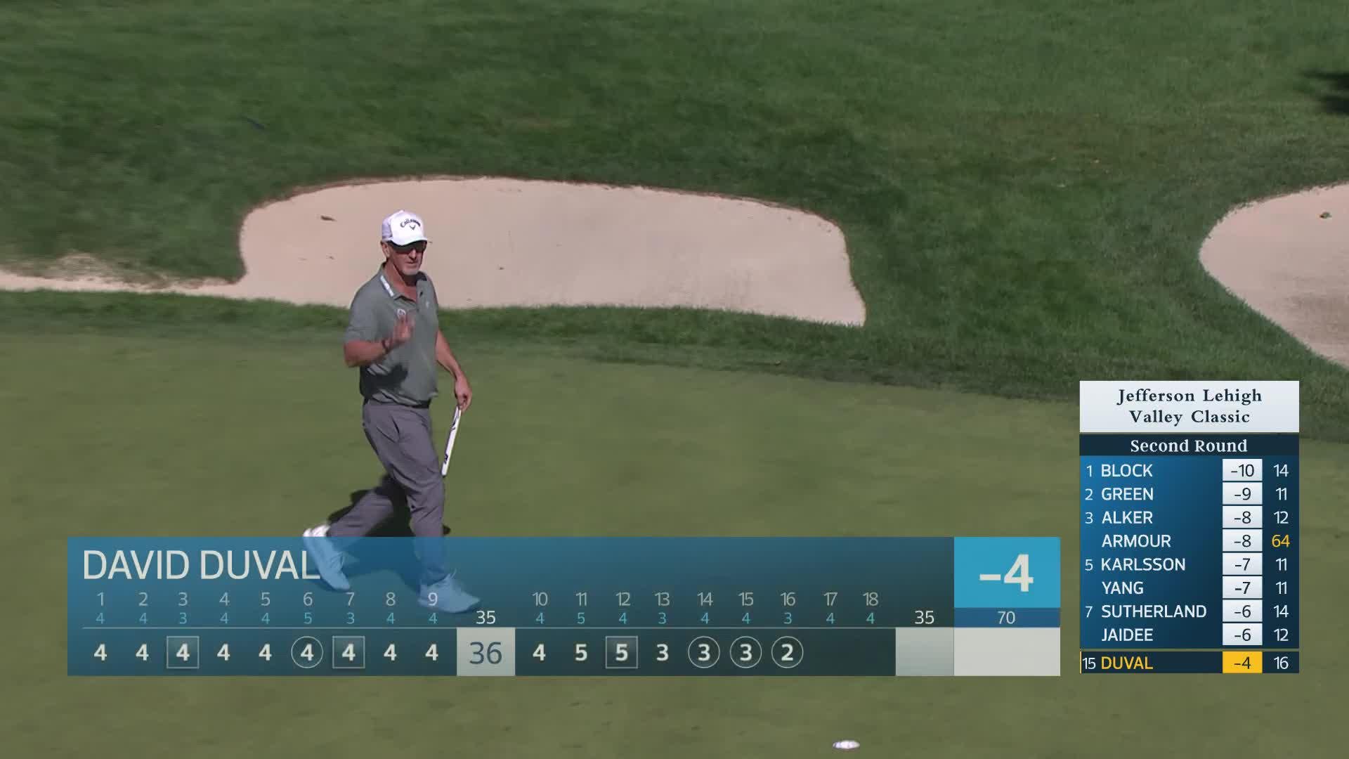 David Duval makes birdie on No. 16 at Jefferson Lehigh Valley Classic