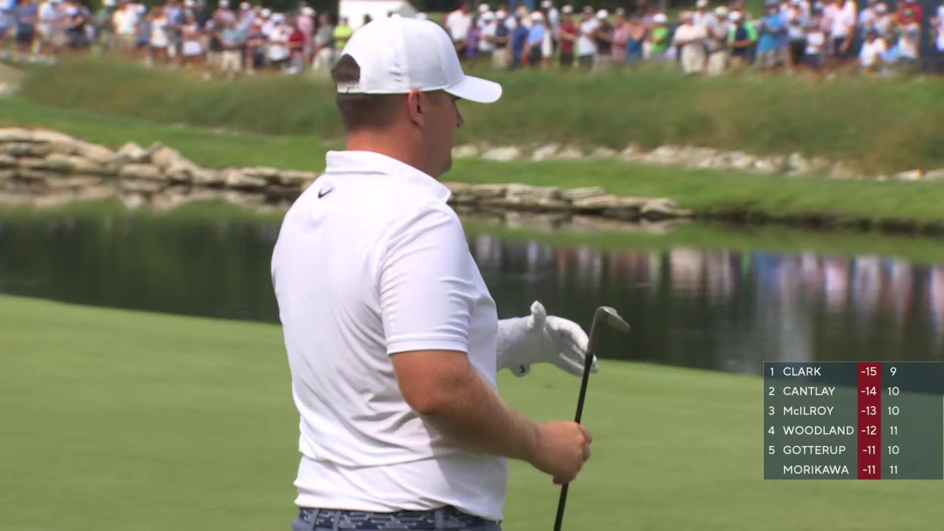 Chris Gotterup gets up-and-down from 104 yards for birdie on No. 11 at BMW Championship