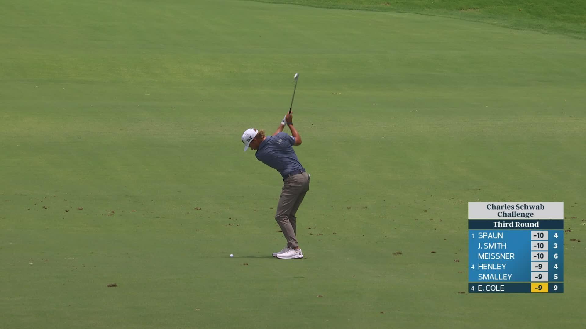 Eric Cole gets up-and-down from 140 yards for birdie on No. 10 at Charles Schwab