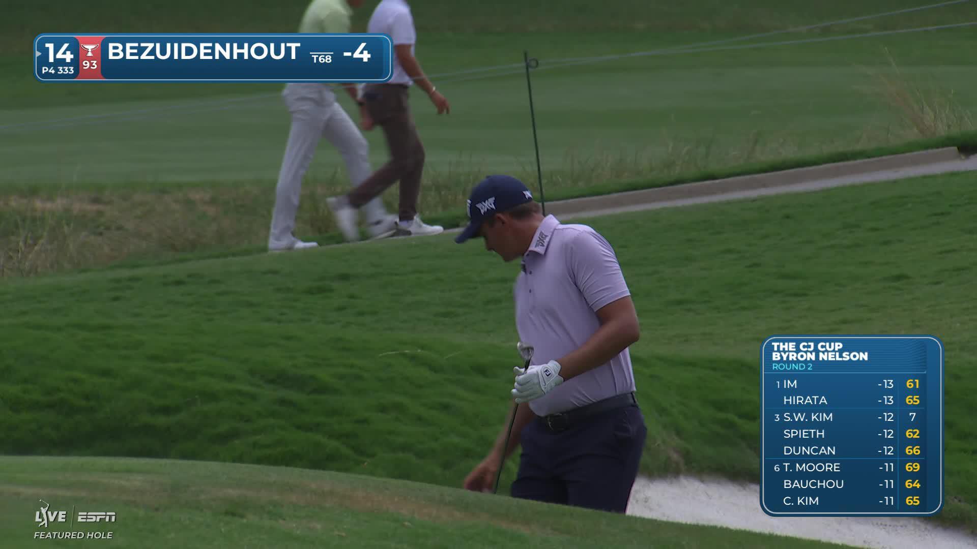Christiaan Bezuidenhout drains 6-foot birdie putt on No. 14 at THE CJ CUP