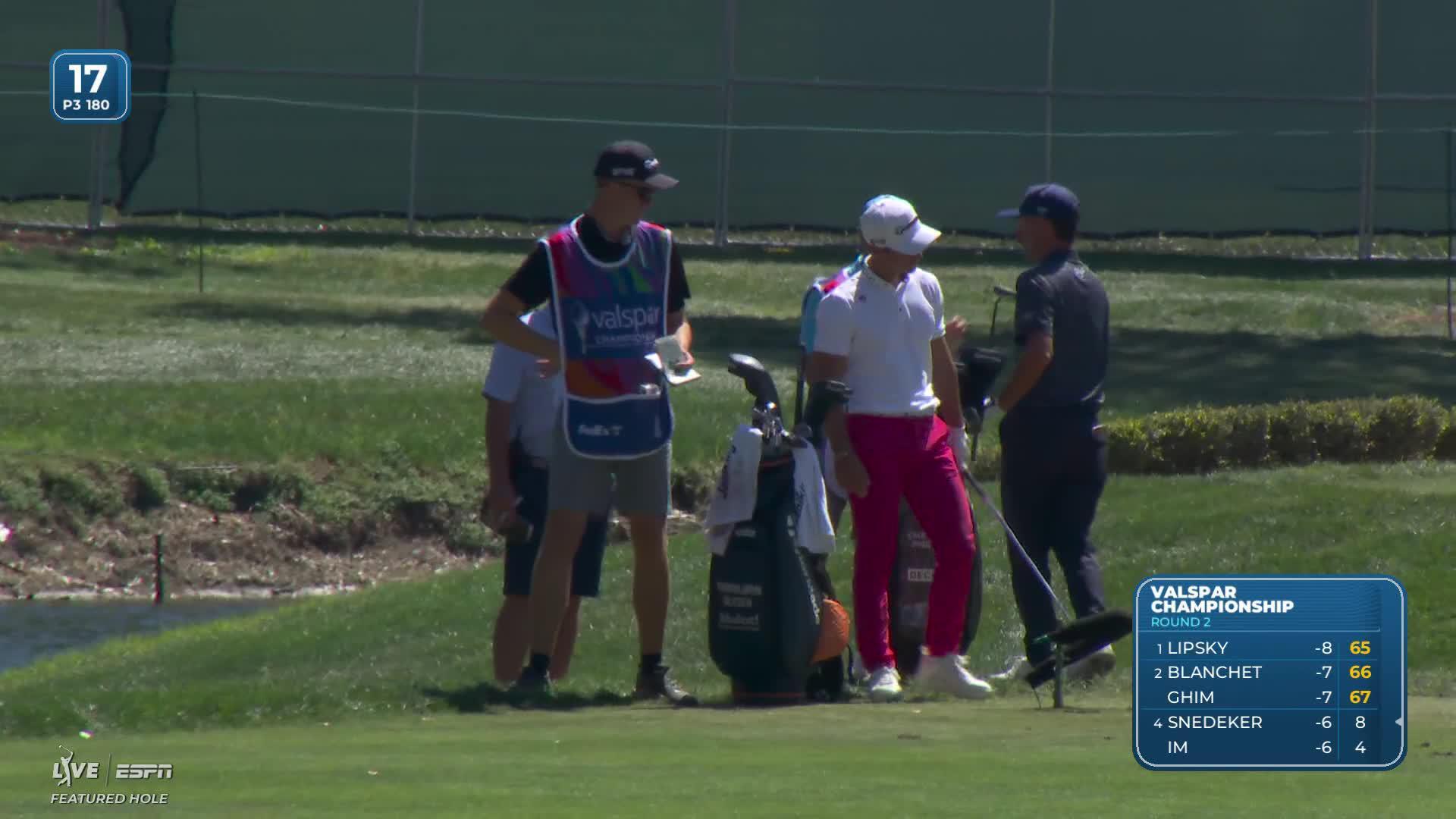 Chandler Phillips hits 176-yard tee shot to 16 feet at Valspar No. 17