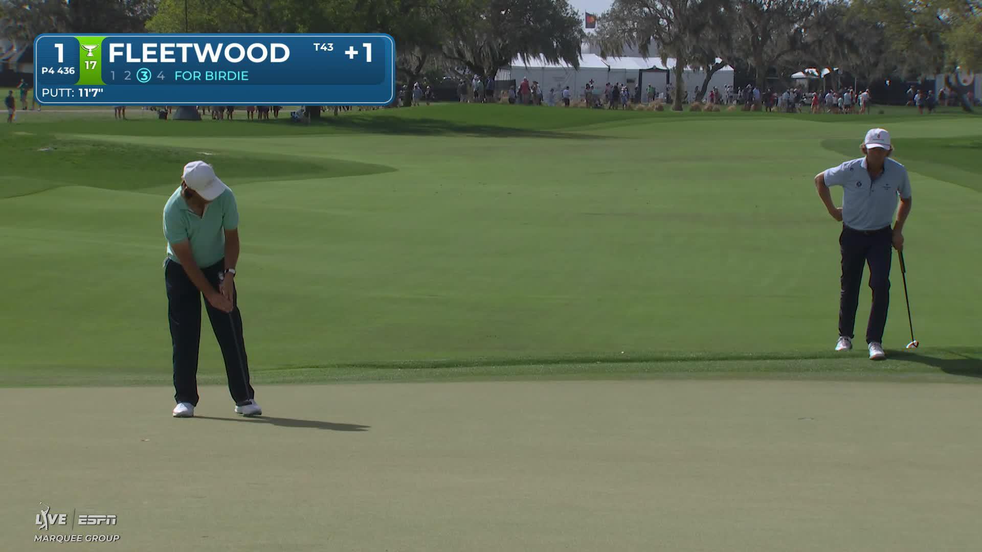 Tommy Fleetwood hits 135-yard approach to 11 feet, sets up birdie on No. 1 at Arnold Palmer