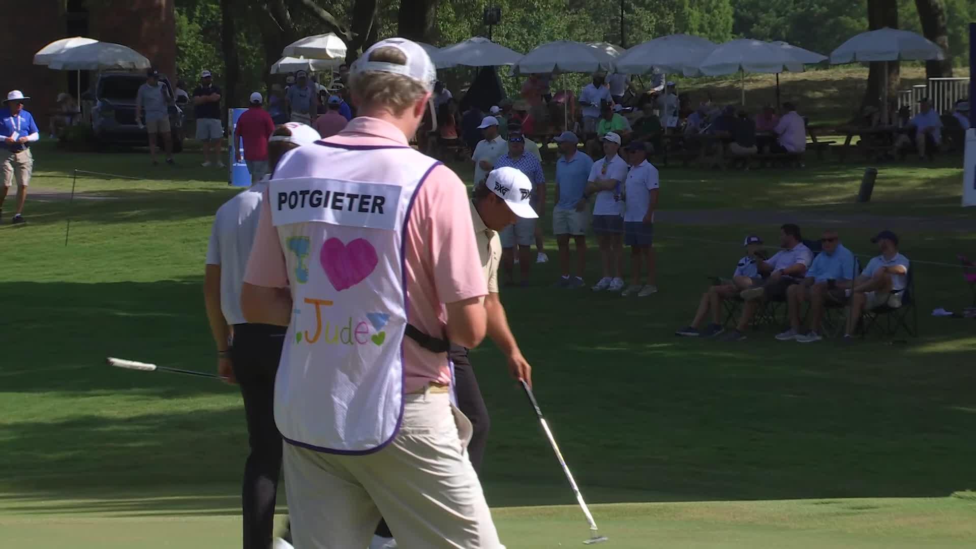 Aldrich Potgieter sinks 15-foot birdie putt on No. 8 at FedEx St. Jude