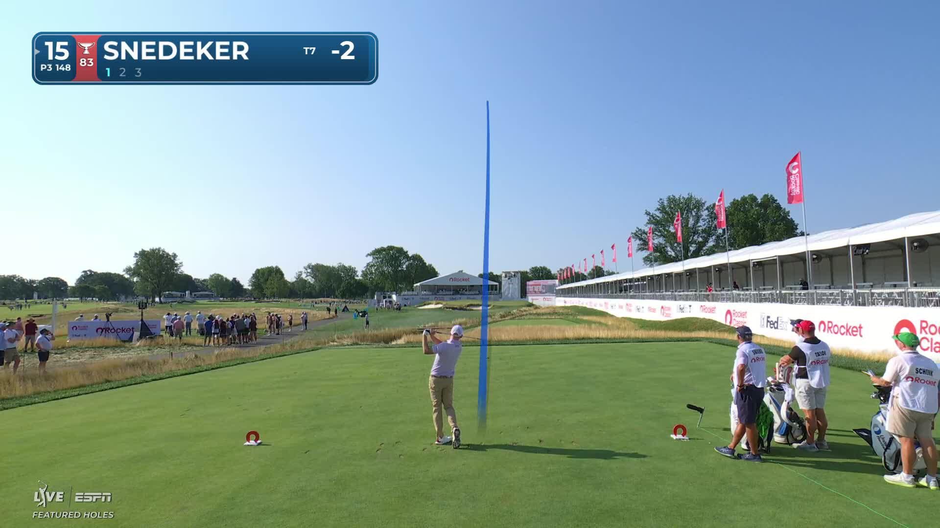 Brandt Snedeker hits tee shot to 8 feet, sets up birdie on No. 15 at Rocket Classic
