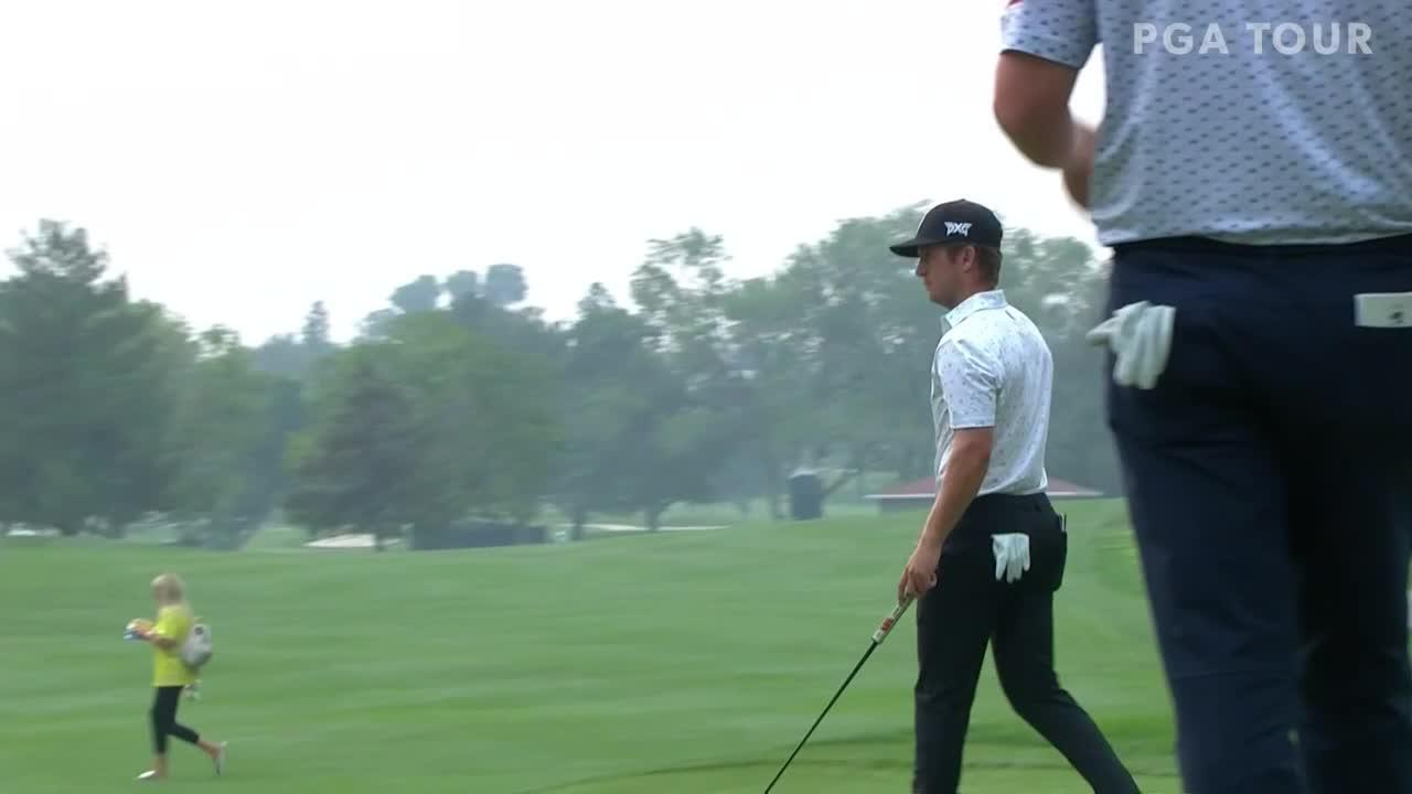 Grant Hirschman makes a birdie on No. 15 in Round 2 at Utah