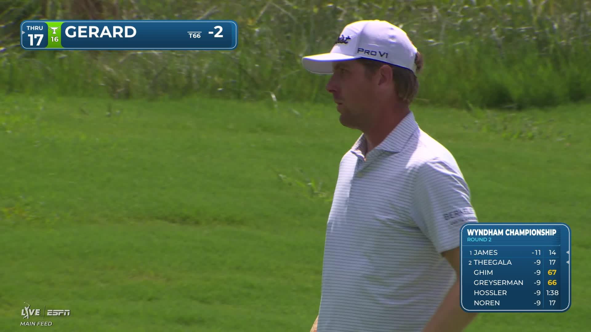Ryan Gerard's 85-yard approach sets up birdie on No. 8 at Wyndham