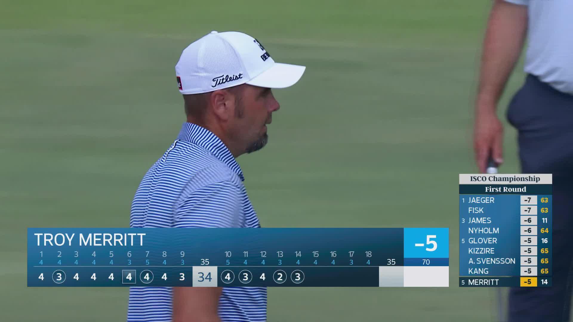Troy Merritt drains 13-foot putt for birdie on No. 14 at ISCO Championship