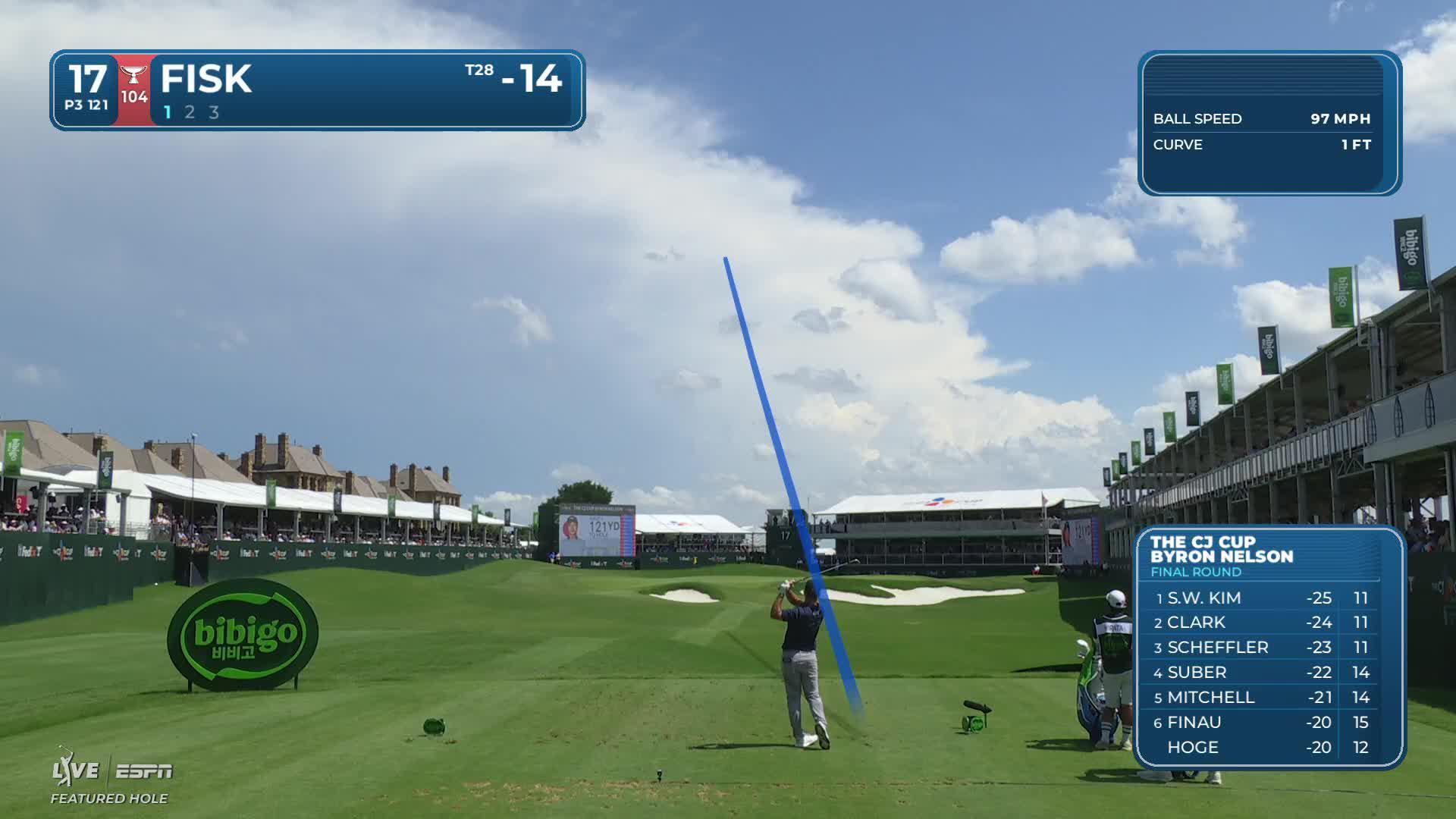 Steven Fisk hits tee shot to 12 feet, sets up birdie on No. 17 at THE CJ CUP