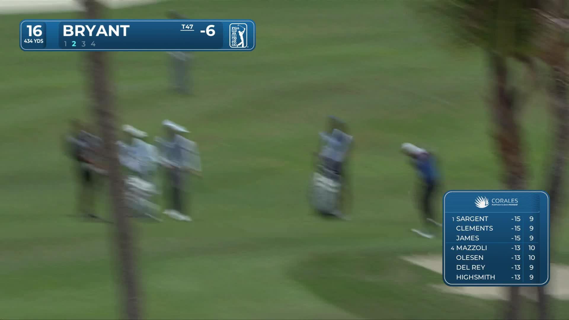 Davis Bryant's 73-yard approach sets up eagle on No. 16 at Corales Puntacana