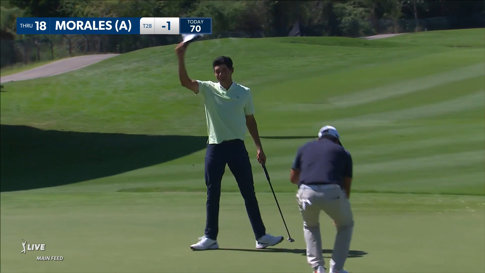 Omar Morales makes birdie on No. 18 at Mexico Open