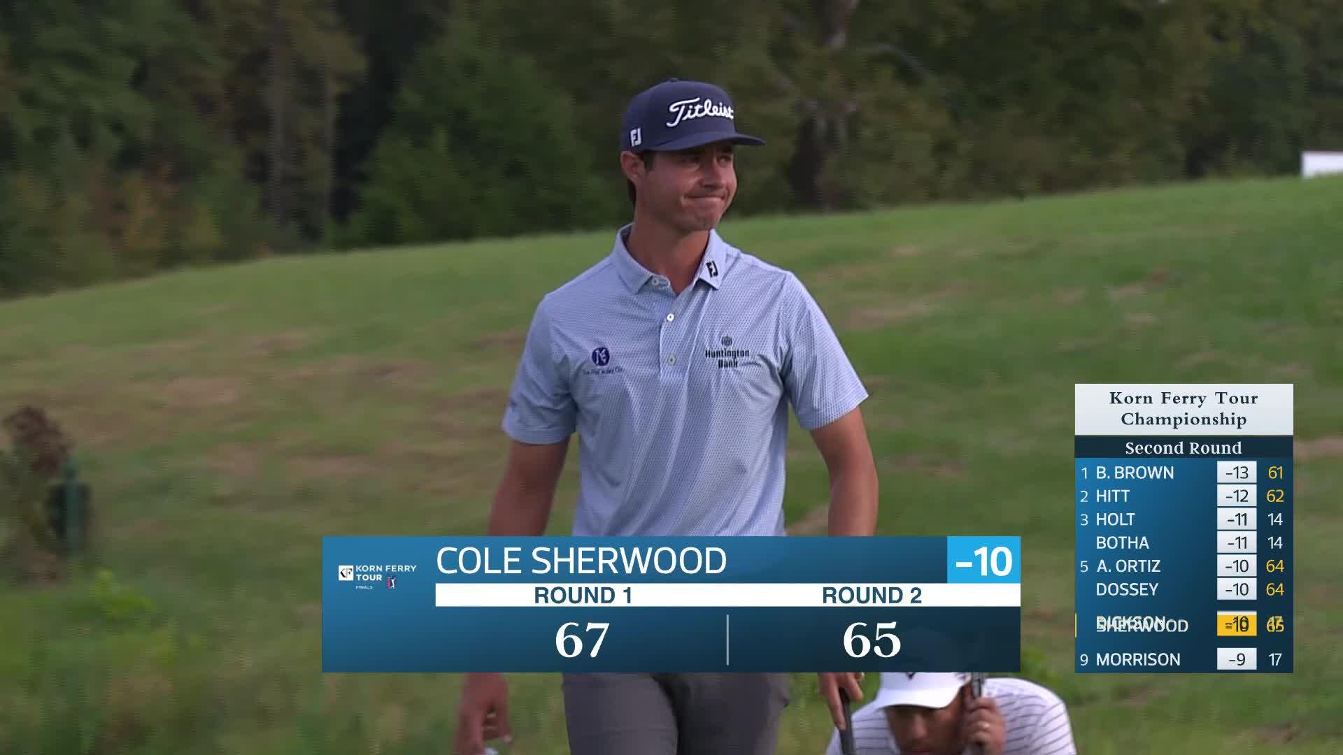 Cole Sherwood makes birdie on No. 18 at Korn Ferry Tour Champ