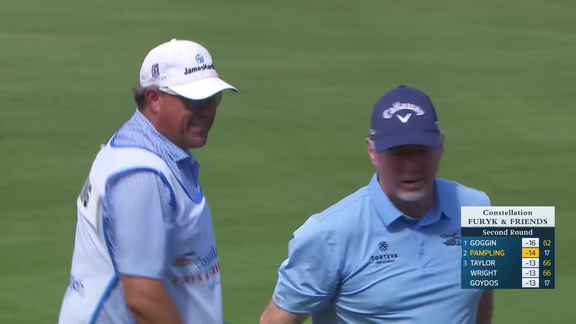 Rod Pampling holes out for birdie on No. 18 at Constellation FURYK & FRIENDS