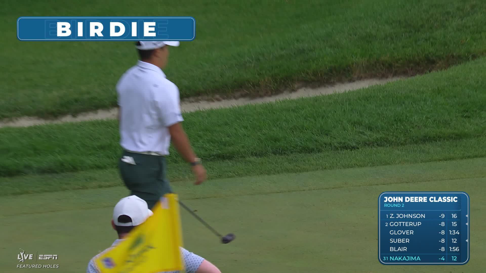 Keita Nakajima sinks 31-foot birdie putt on No. 12 at John Deere