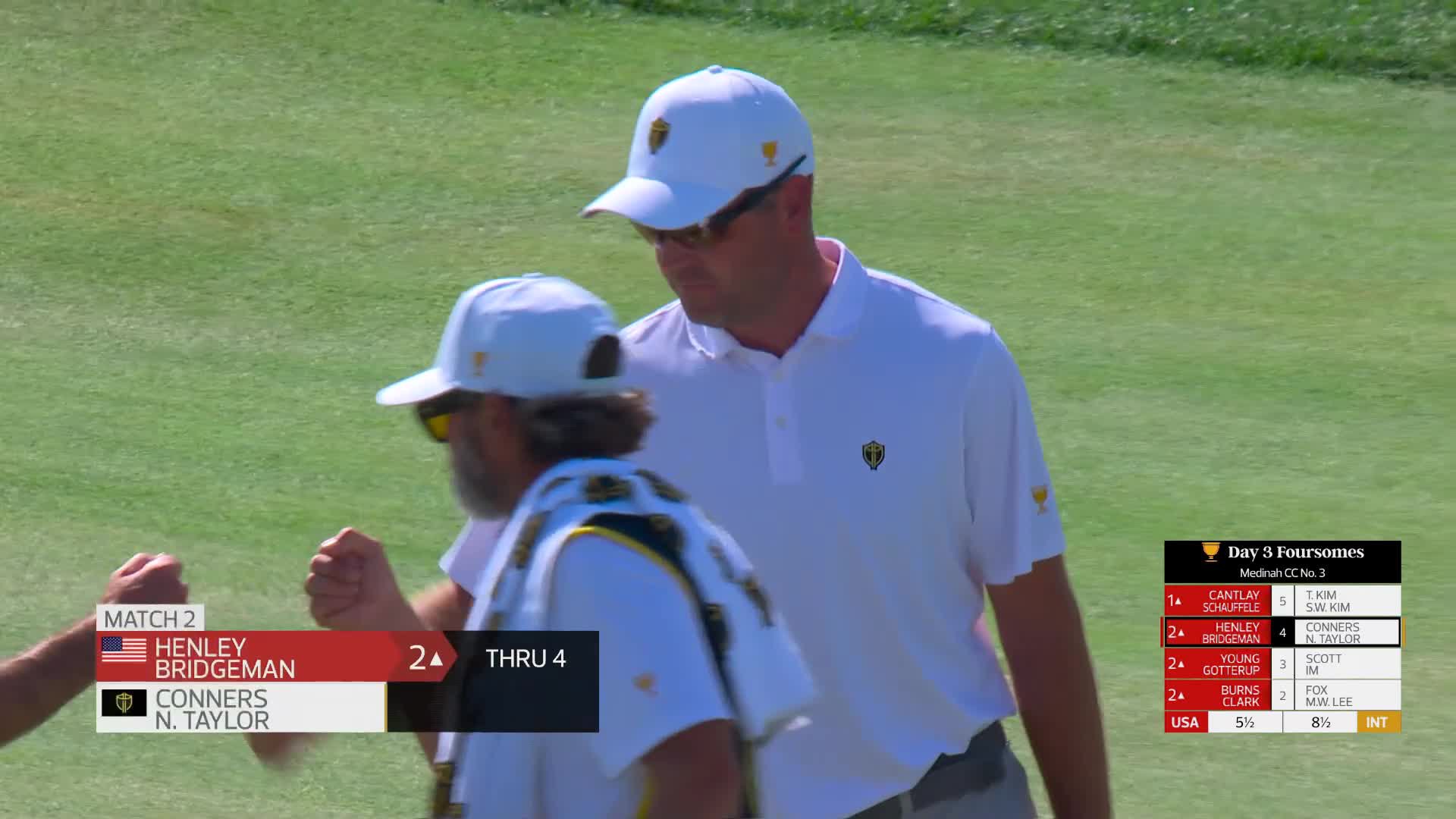 Conners/Taylor makes birdie on No. 4 at the 2026 Presidents Cup