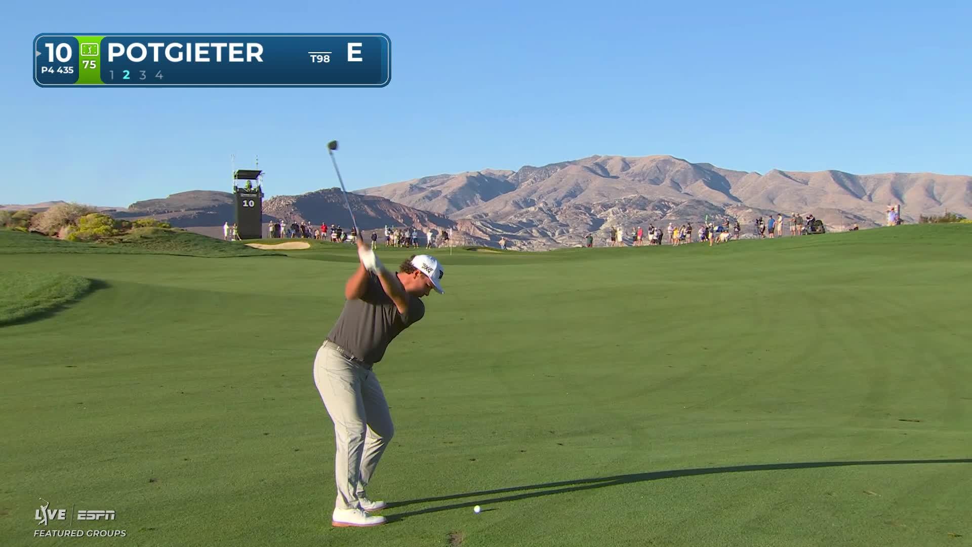 Aldrich Potgieter's 137-yard approach sets up birdie on No. 10 at Bank of Utah