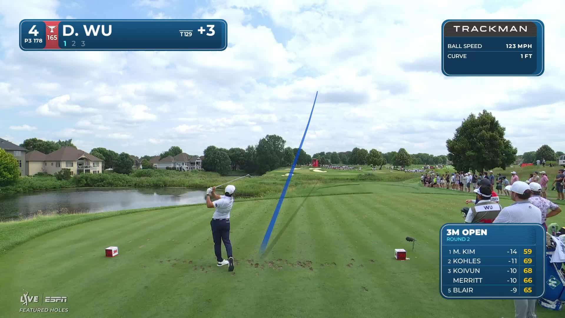 Dylan Wu hits tee shot to 4 feet, sets up birdie on No. 4 at 3M Open