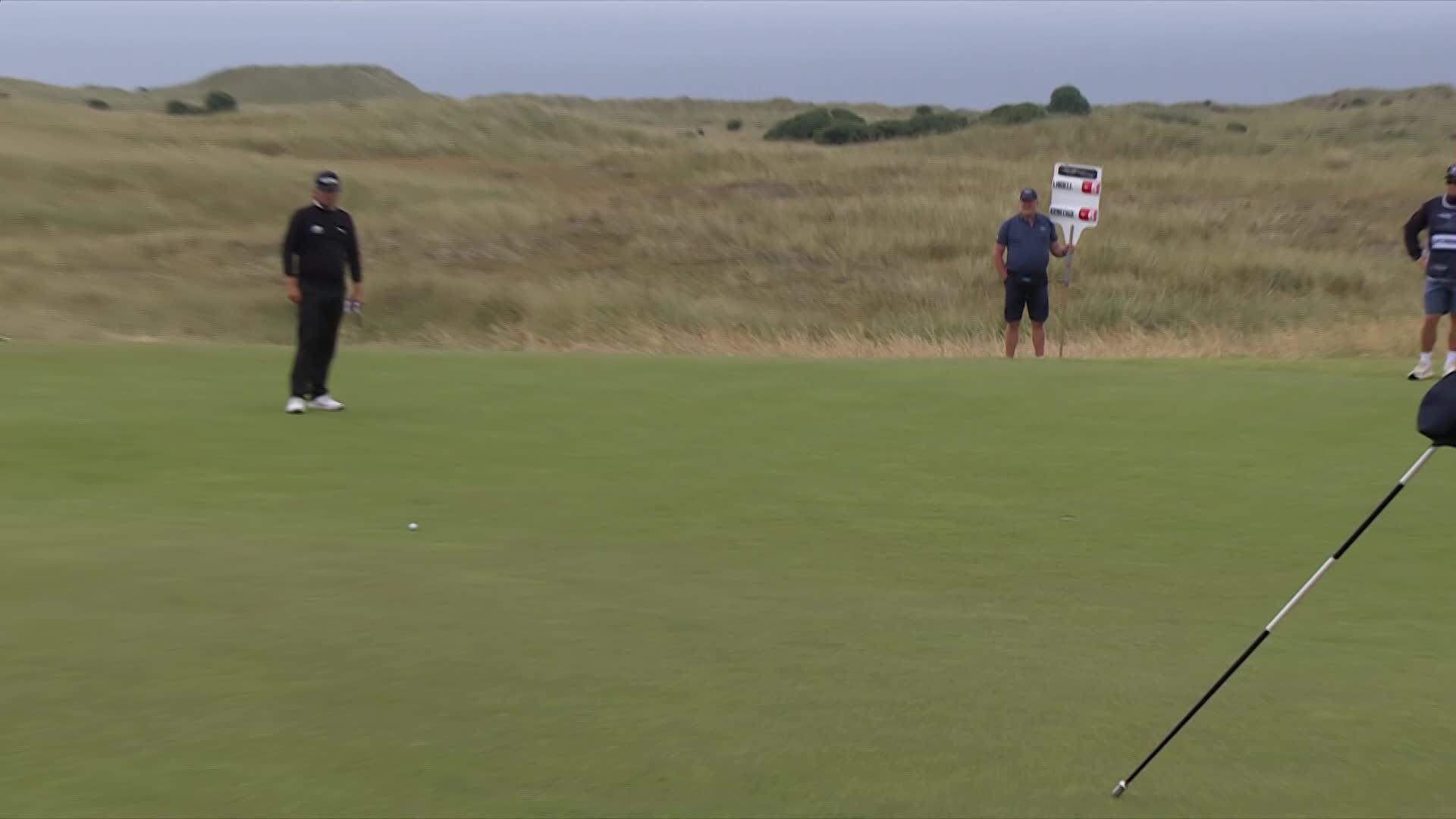 Marcus Armitage sinks 39-foot birdie putt on No. 3 at Genesis Scottish Open