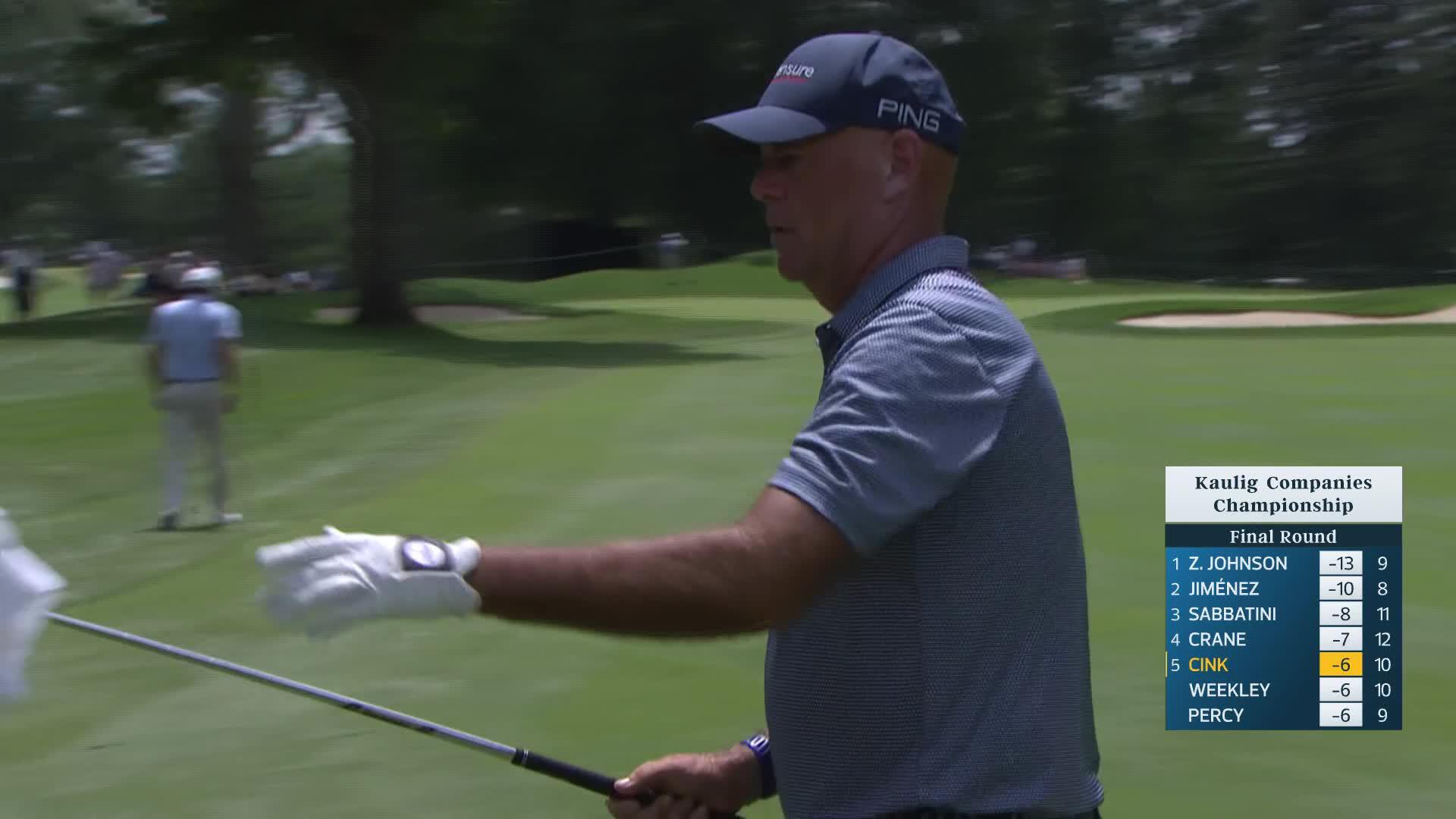 Stewart Cink makes birdie on No. 11 at Kaulig Companies Championship