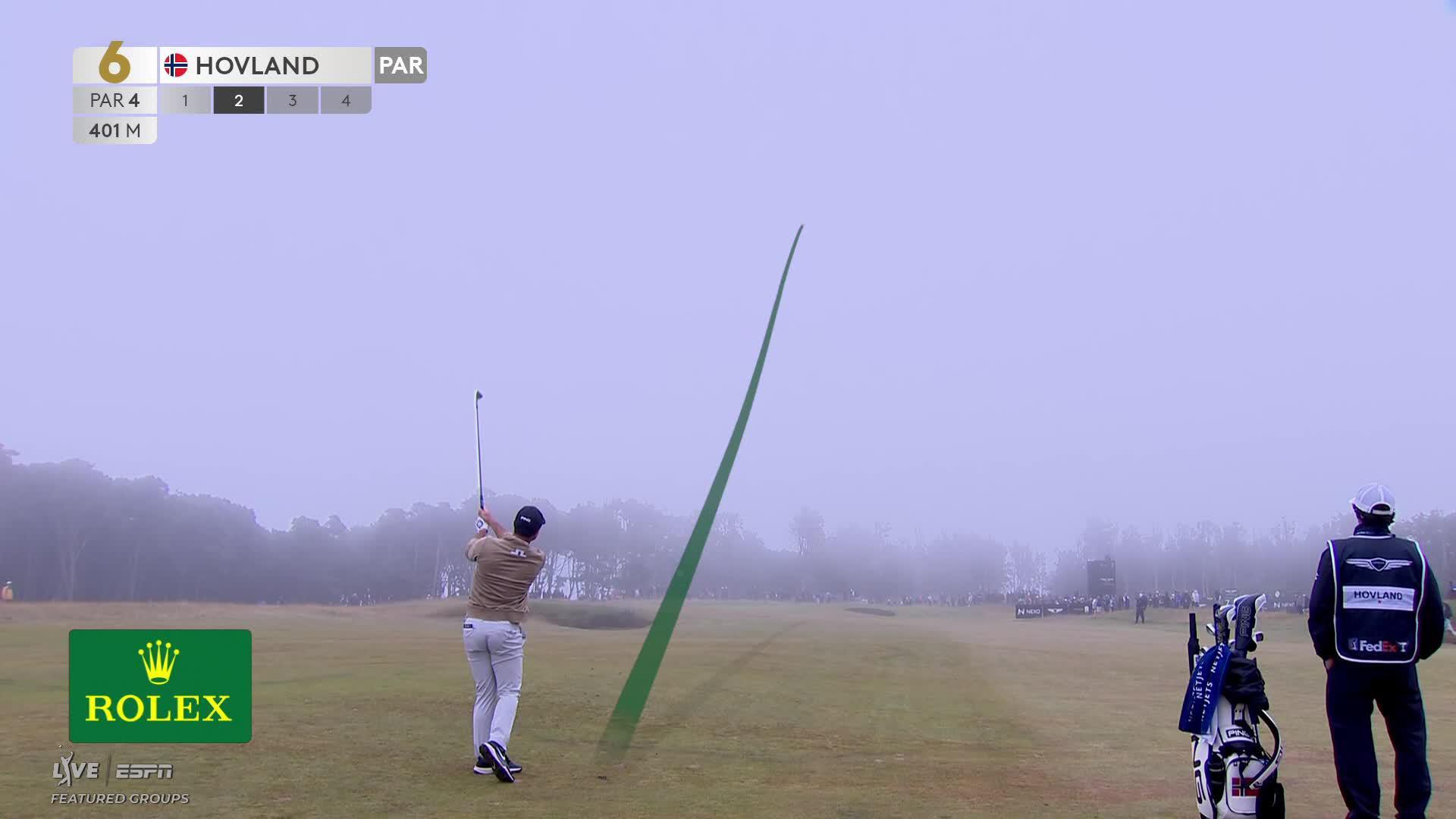 Viktor Hovland's 155-yard approach sets up birdie on No. 6 at Genesis Scottish Open