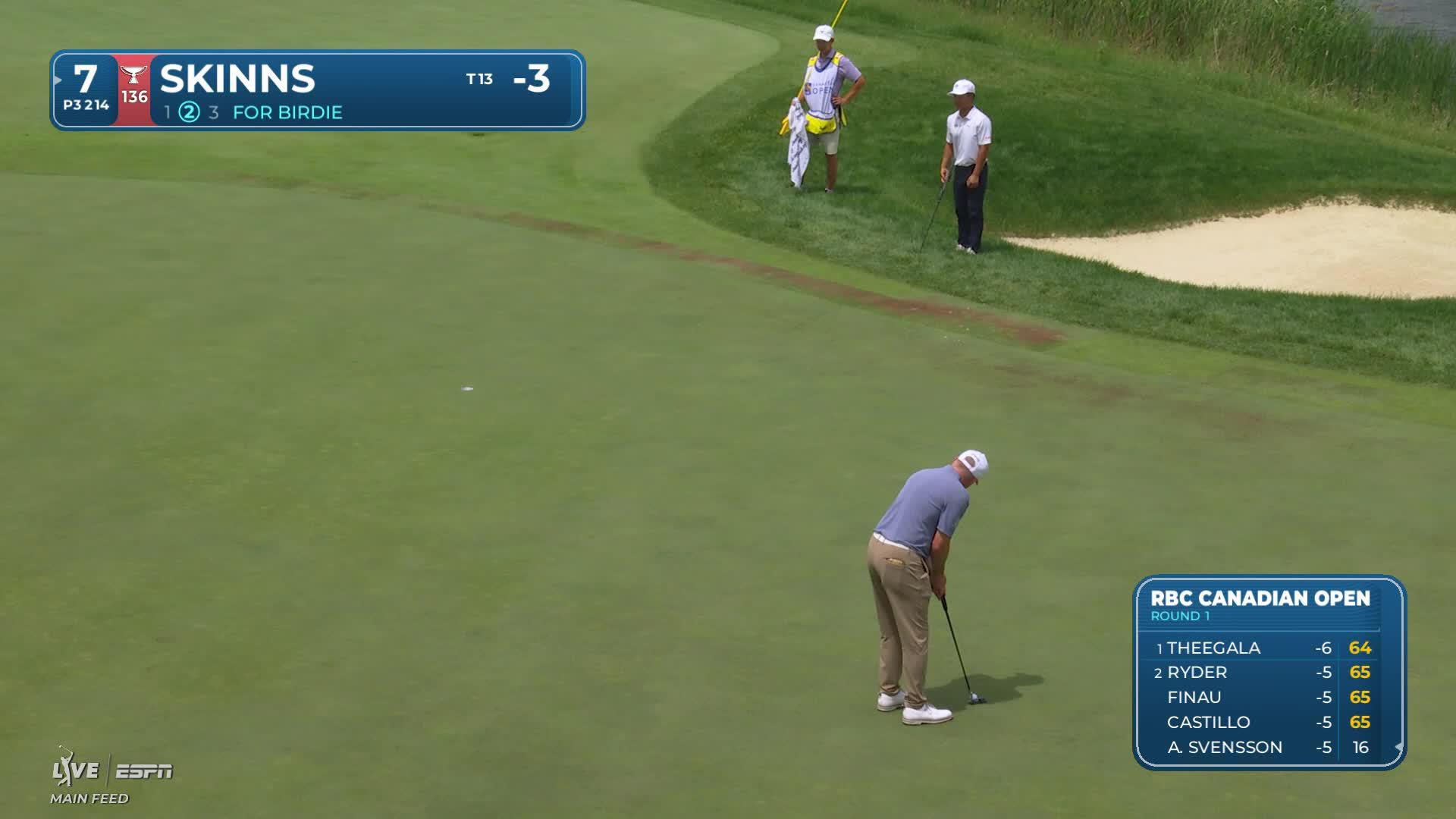 David Skinns sinks 27-foot birdie putt on No. 7 at RBC Canadian