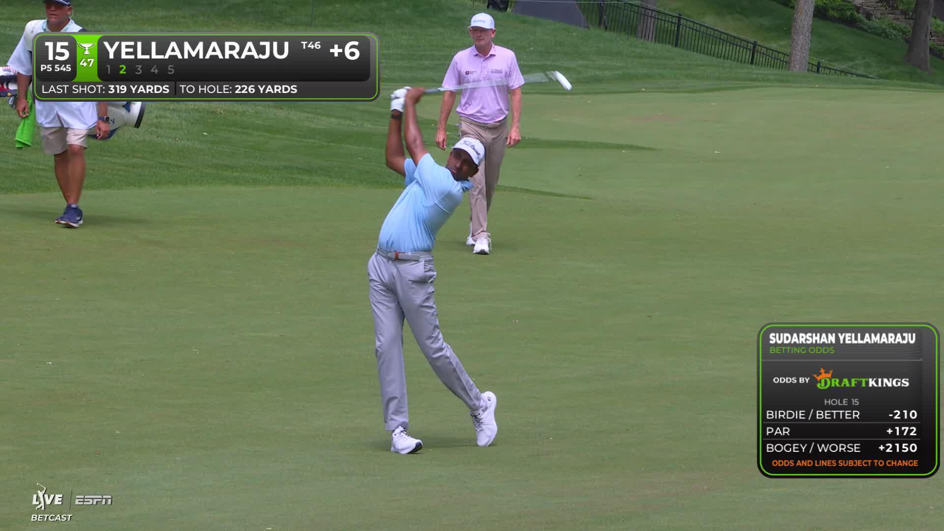 Sudarshan Yellamaraju reaches par-5 No. 15 in two, makes birdie at the Memorial