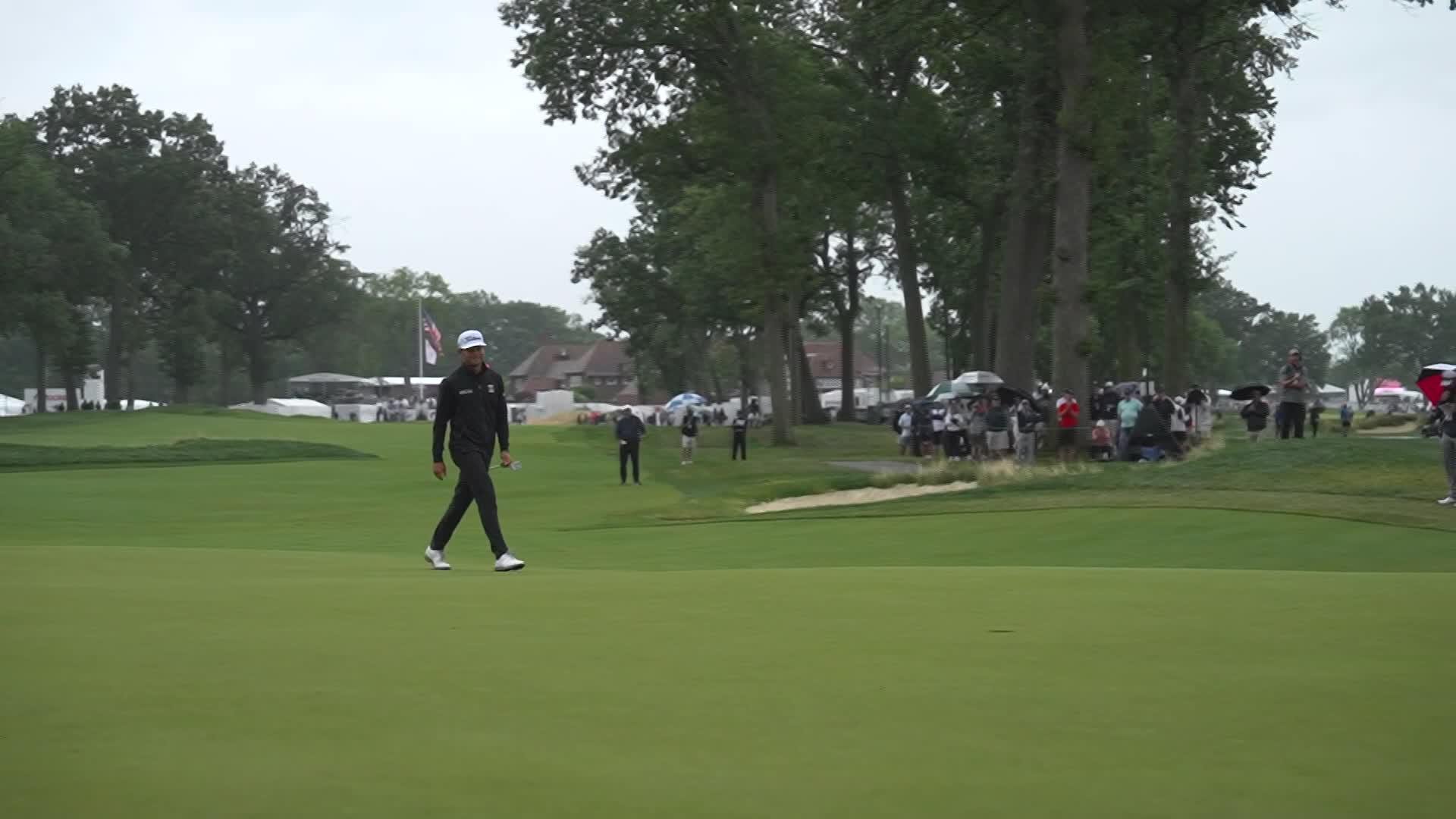 Michael Brennan sinks 38-foot birdie putt on No. 1 at Rocket Classic