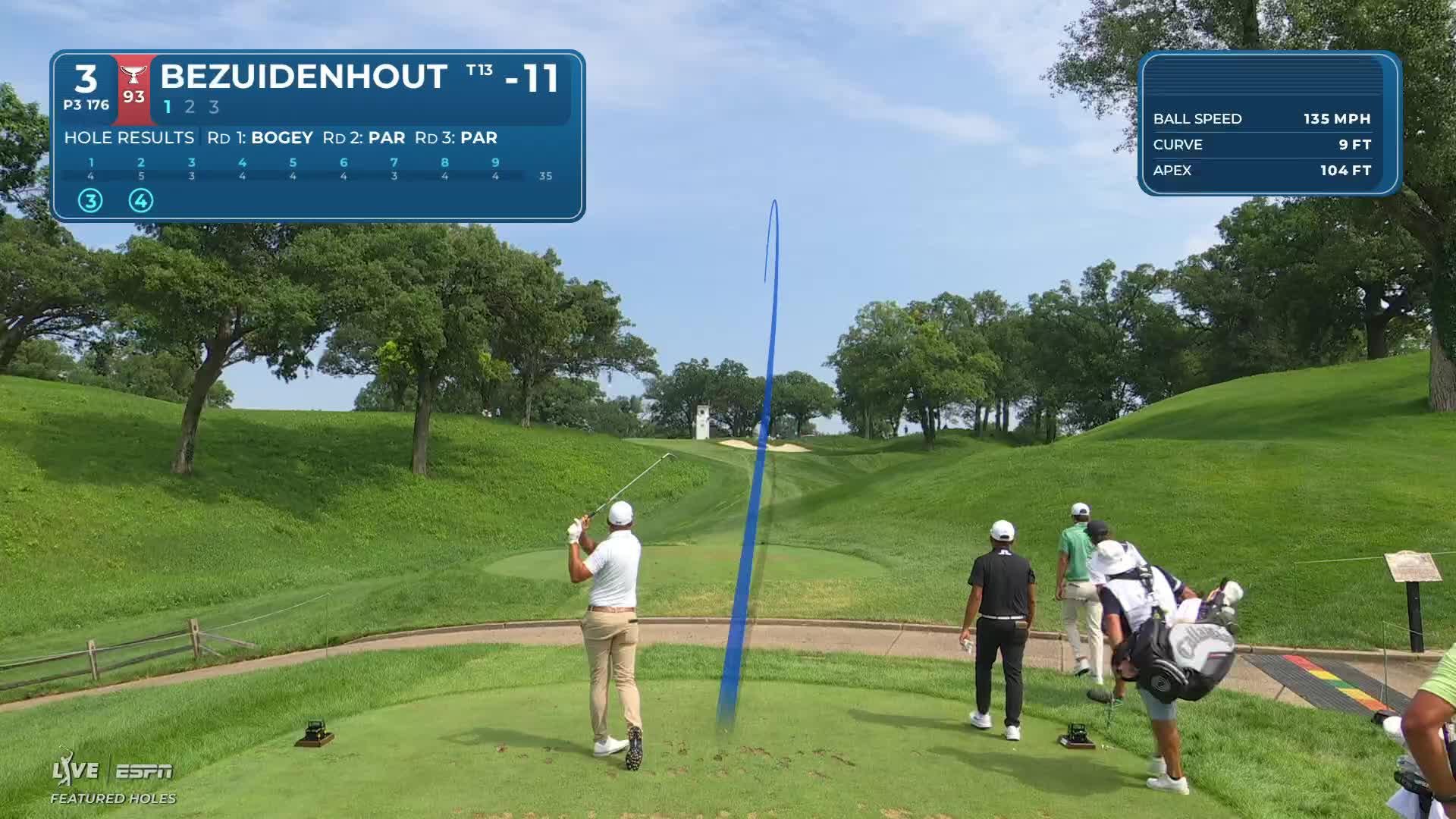 Christiaan Bezuidenhout hits tee shot to 2 feet, sets up birdie on No. 3 at John Deere