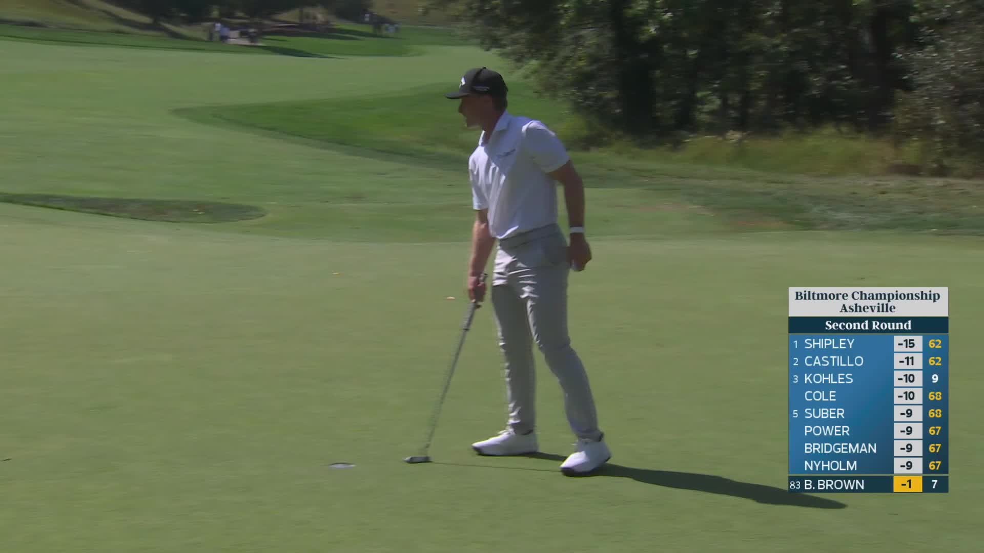 Blades Brown sinks 2-foot putt for birdie at Biltmore Championship